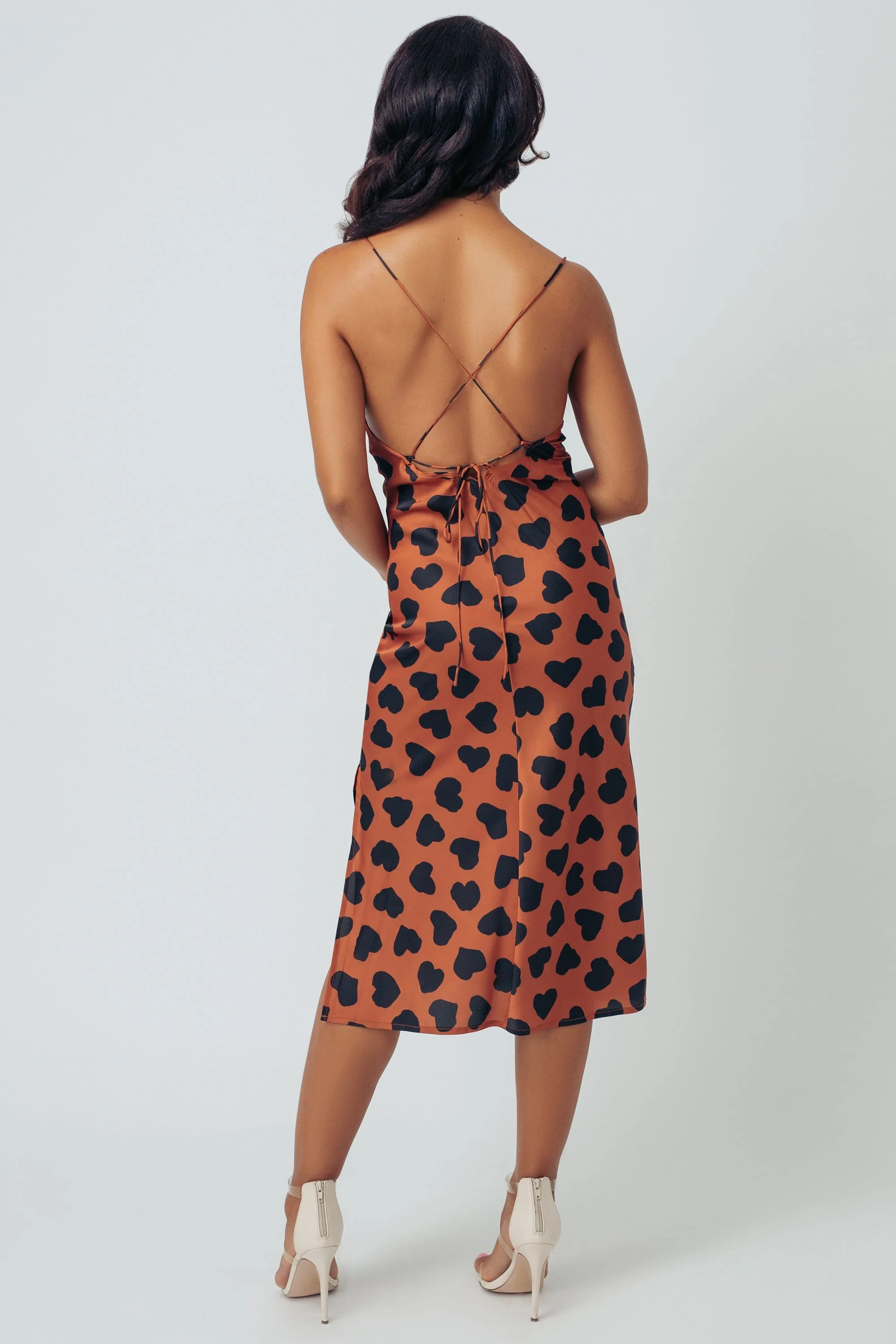 Kilo Brava Heart Satin Cowl Midi Slip Dress - Image 3