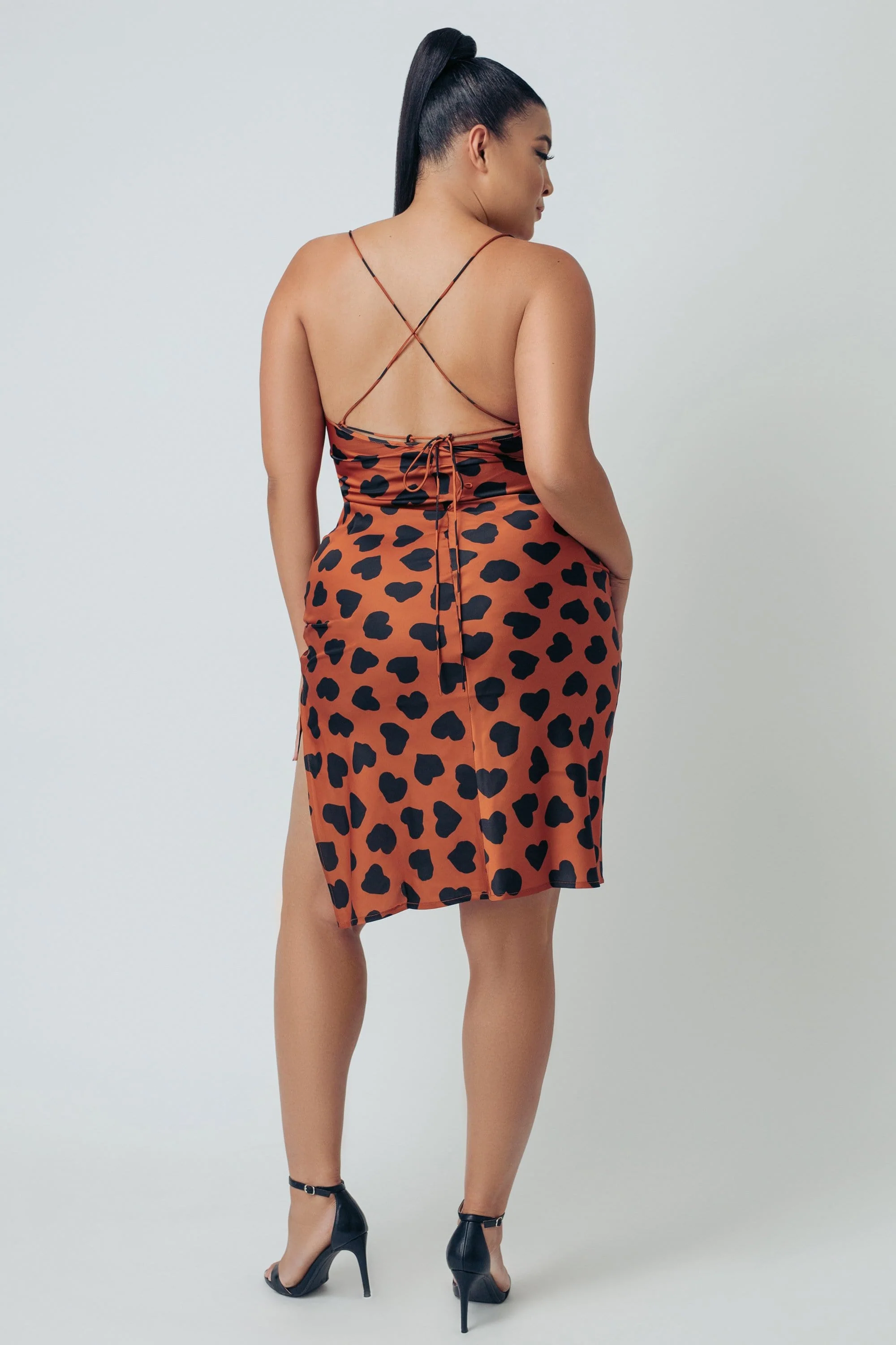 Kilo Brava Heart Satin Cowl Midi Slip Dress - Image 5