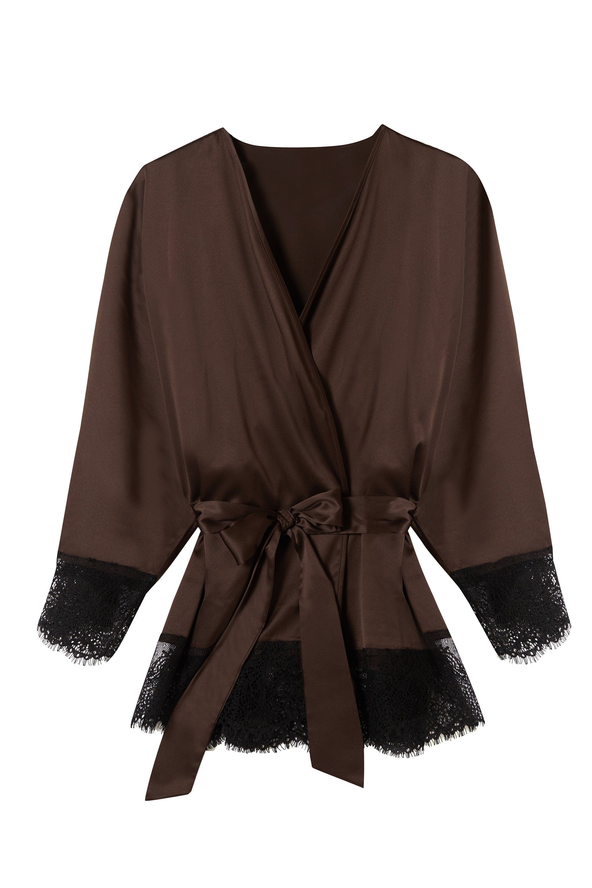 Alaia Chocolate Brown Caged Kimono - Image 5