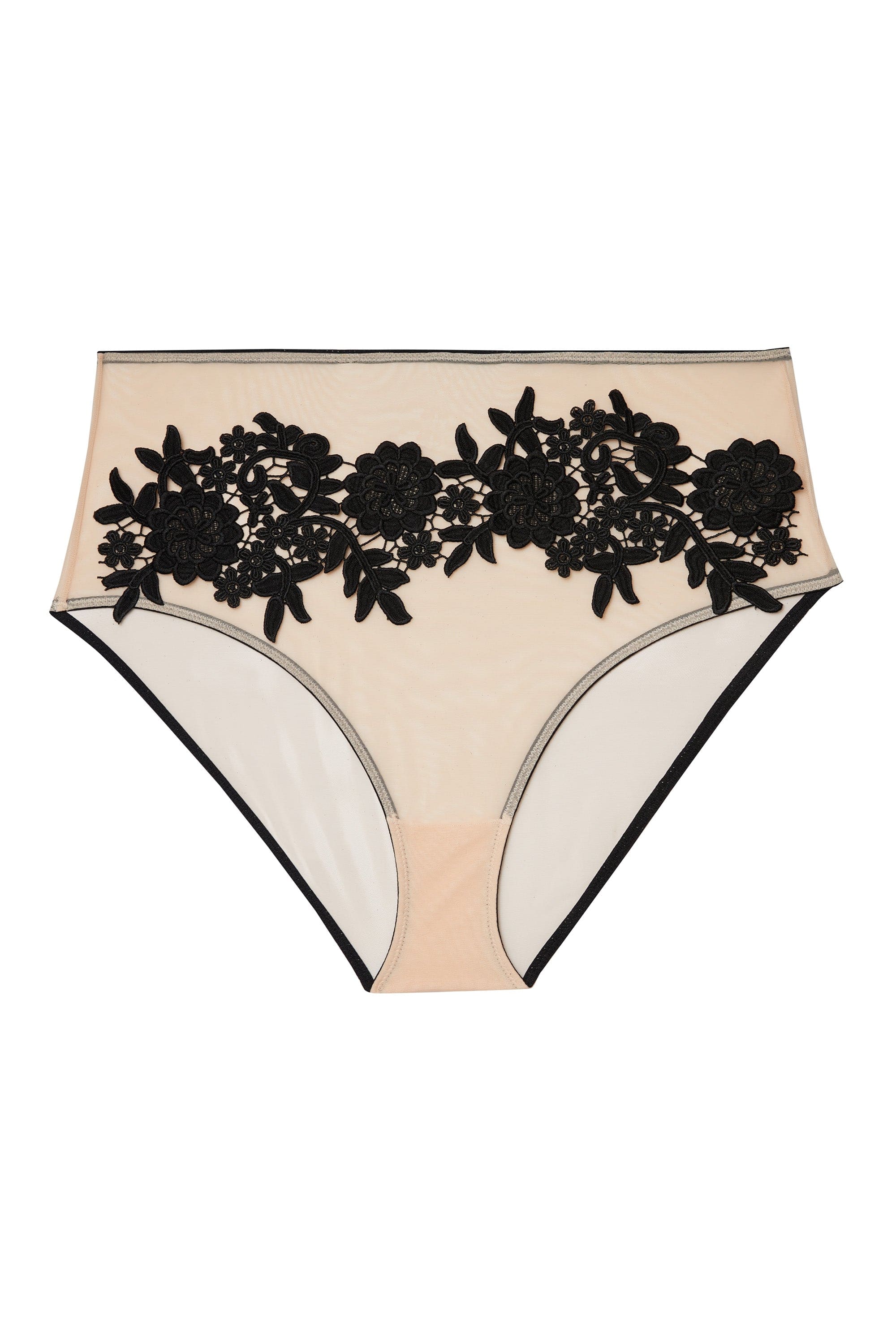 Alaina Illusion Mesh And Black Applique Brief - Image 4