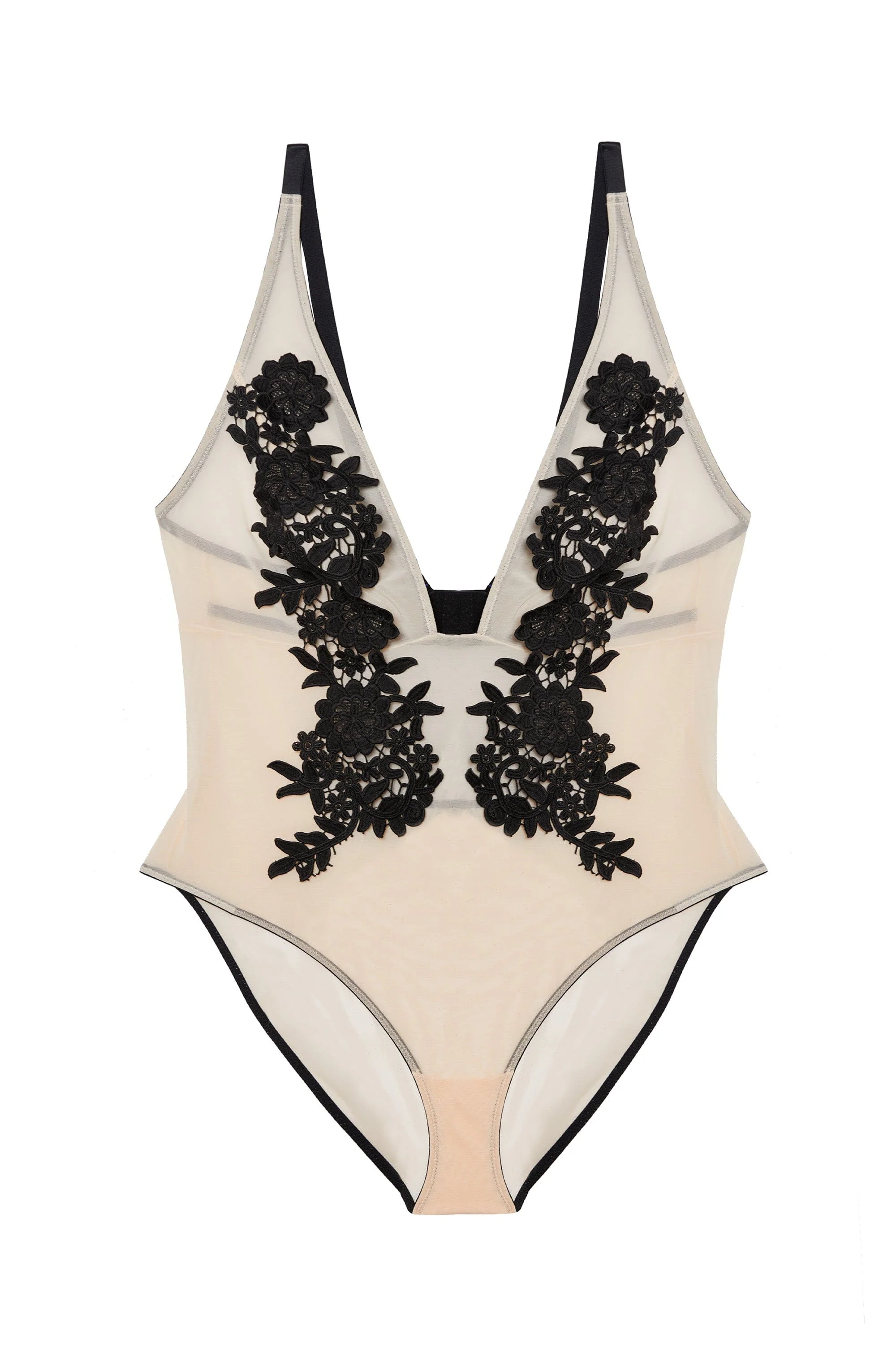 Alaina Illusion Mesh And Black Embroidery Body - Image 4