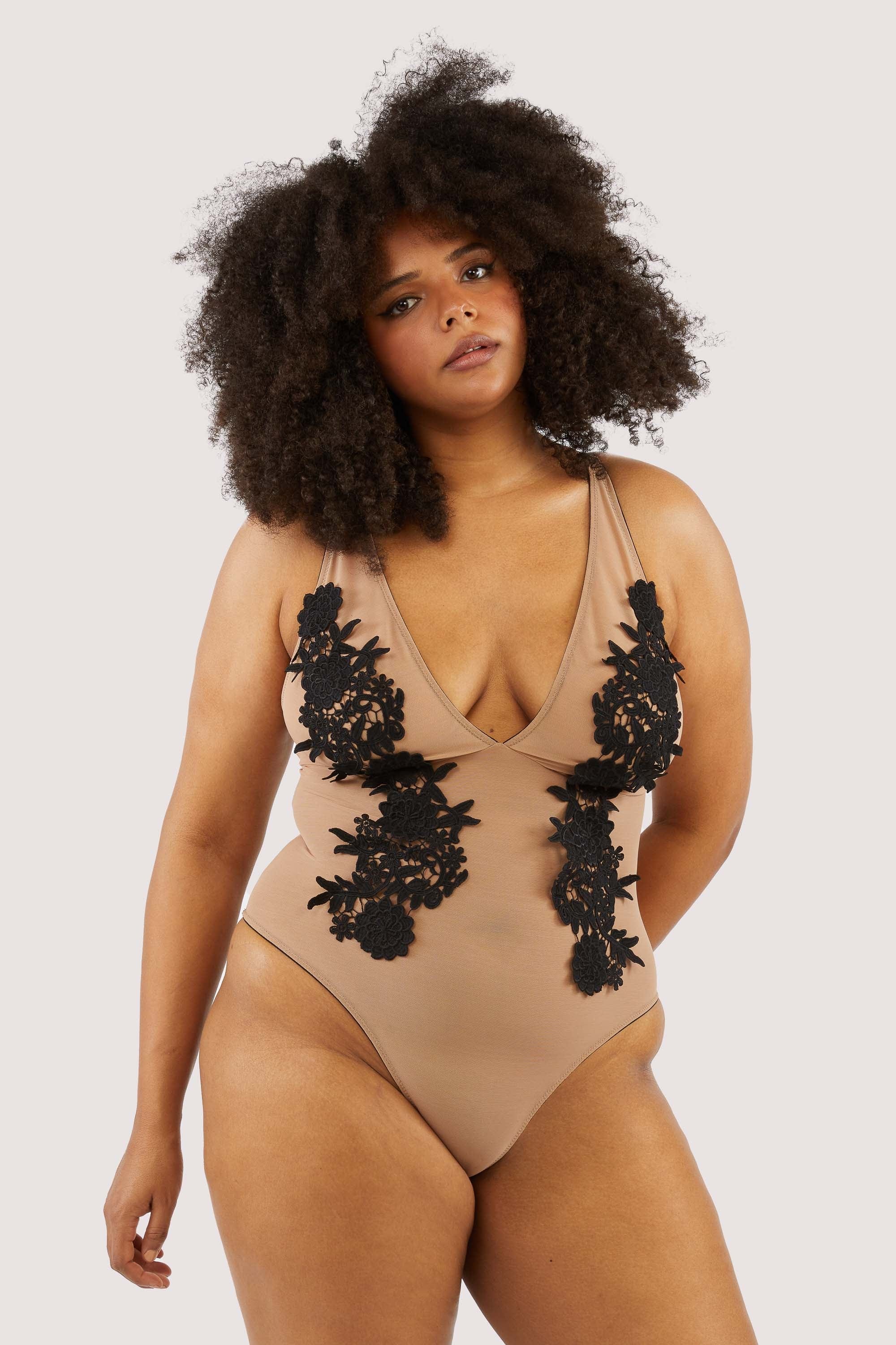 Alaina Illusion Mesh And Black Embroidery Body - Image 5