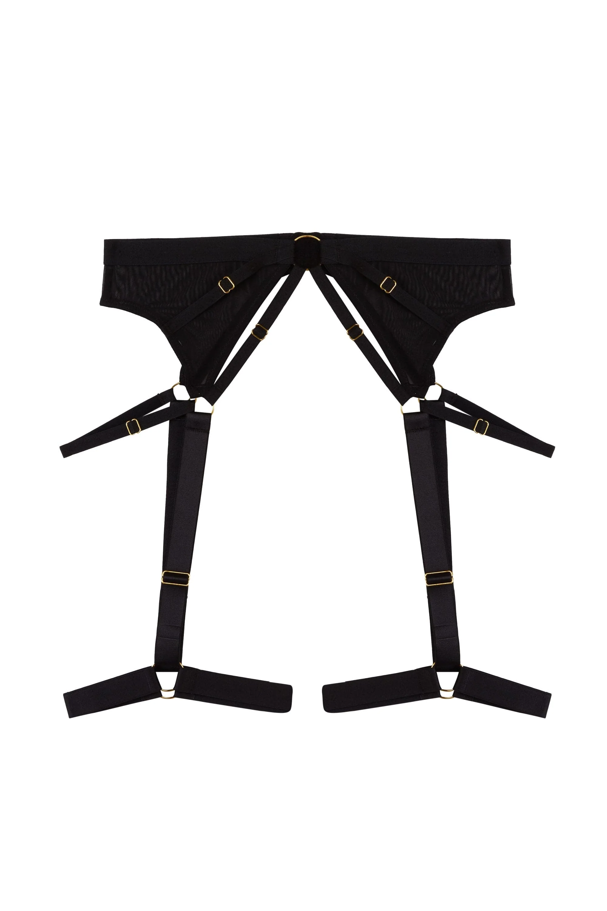 Alexa Black Mesh Overlay Thick Strap Suspender - Image 5