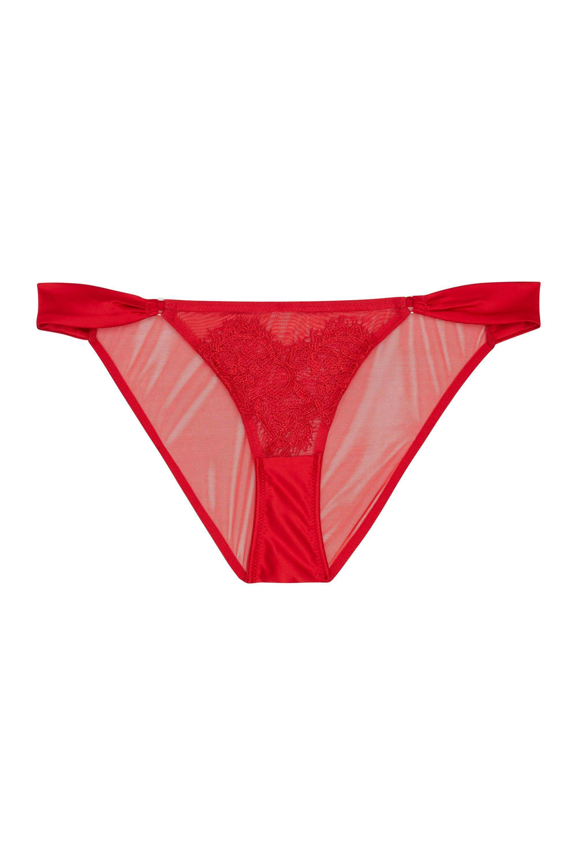Anneliese Red Satin Net and Lace Brazilian Brief - Image 10