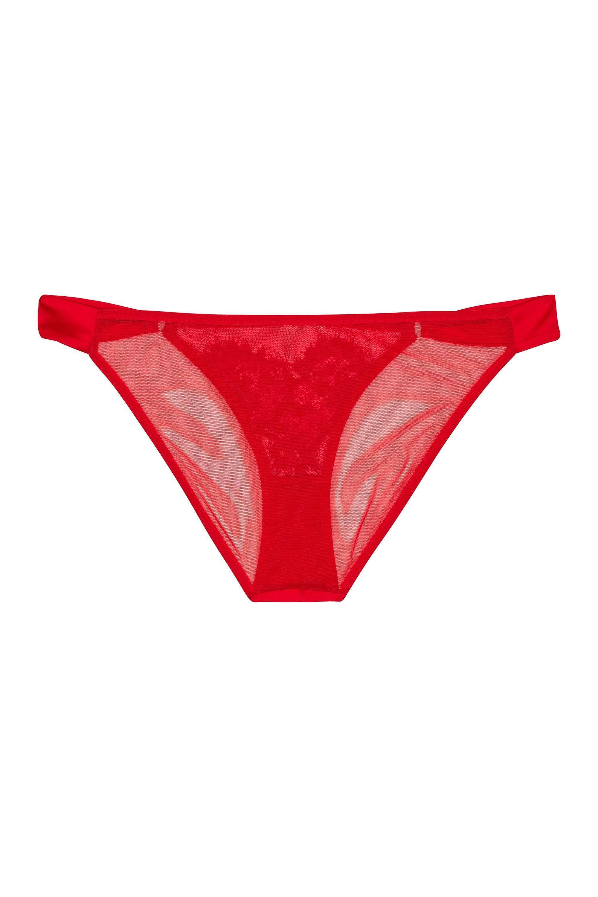 Anneliese Red Satin Net and Lace Brazilian Brief - Image 4