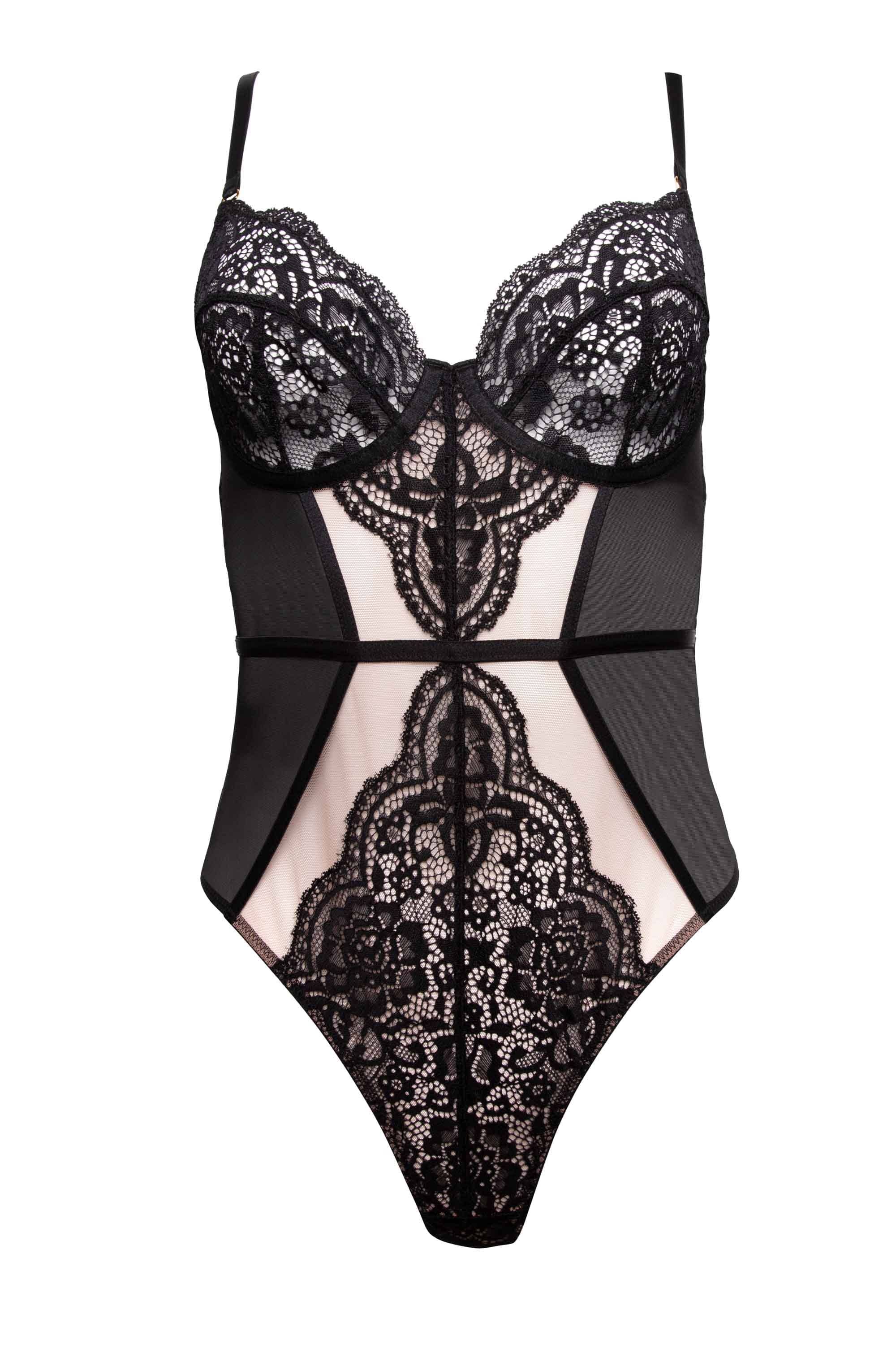 Ariana Black Lace Underwired Body - Image 5