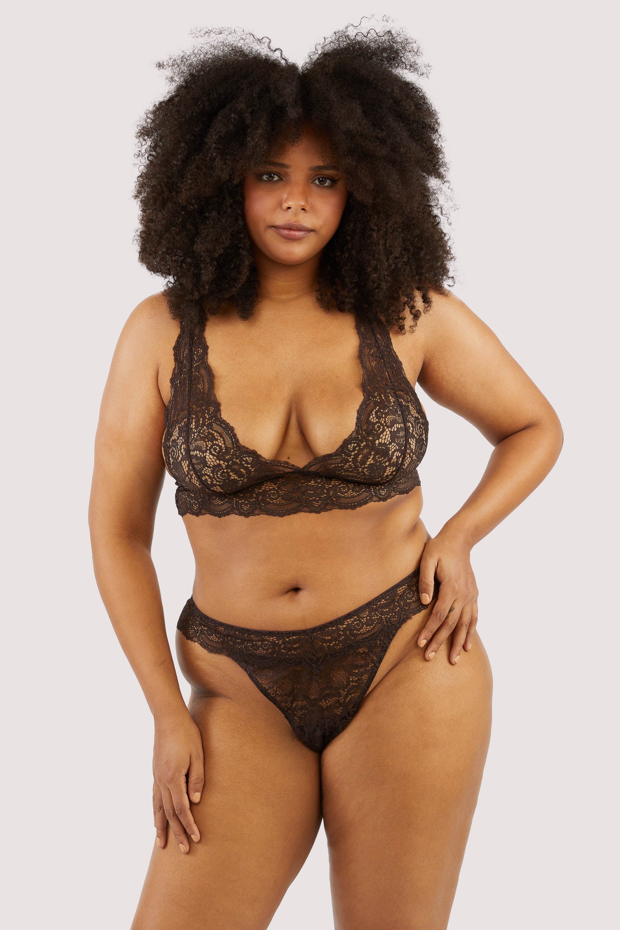 Ariana Coffee Lace Thong - Image 6