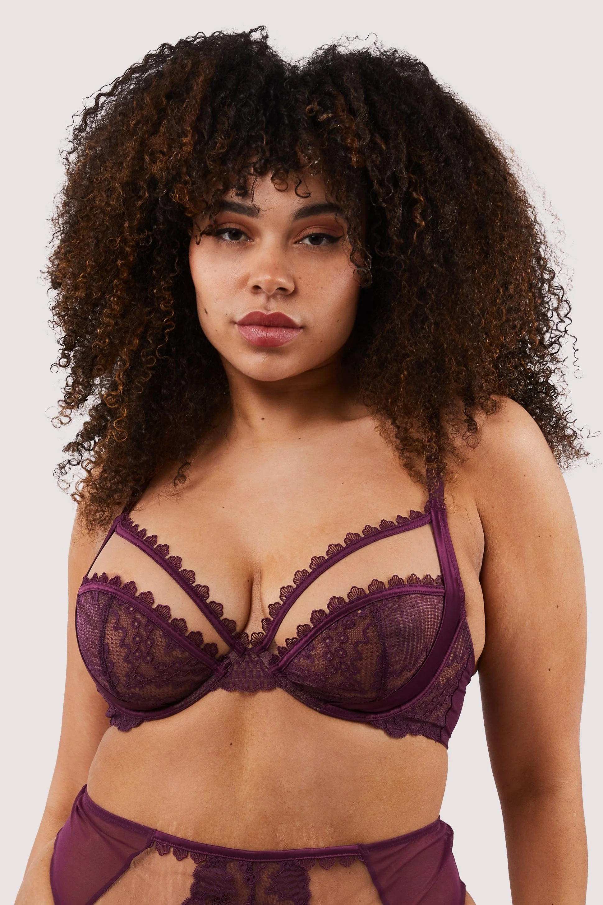 Astrid Merlot Lace And Trim Bra - Image 8