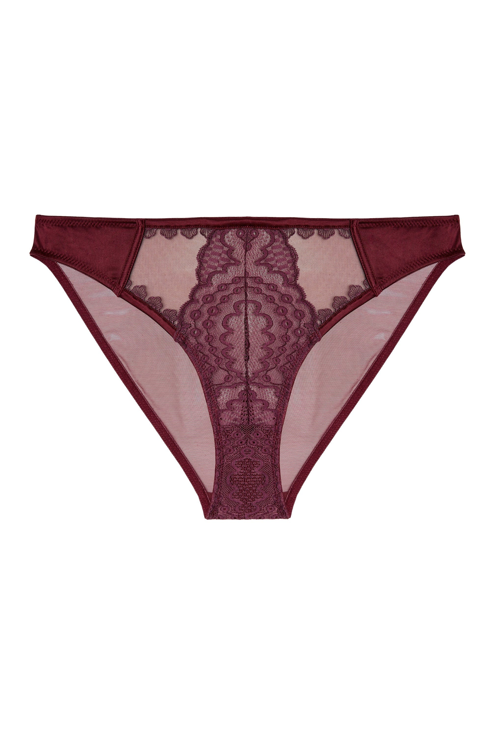 Astrid Merlot Lace And Trim Brief - Image 7