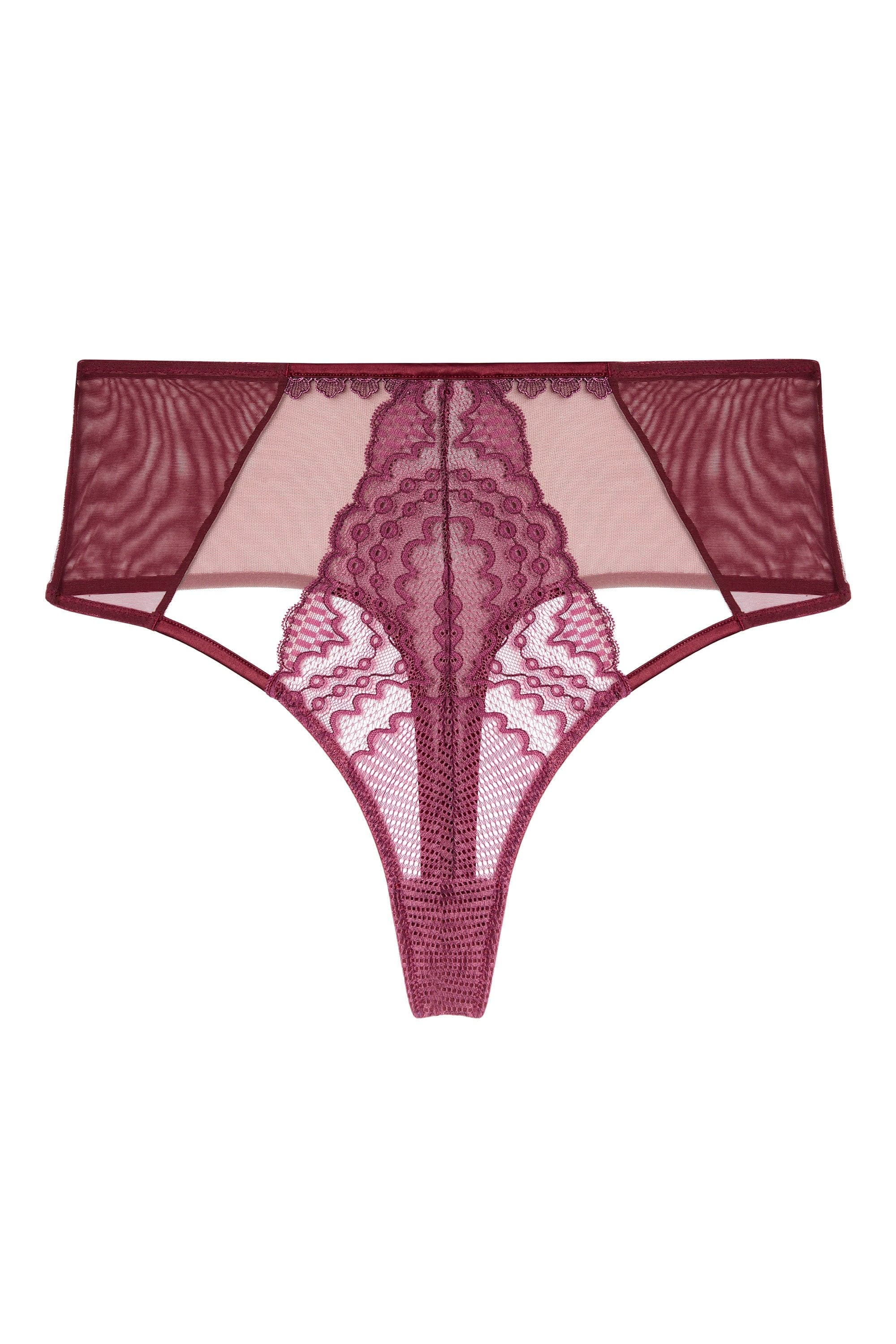 Astrid Merlot Lace And Trim High Waisted Brief - Image 9