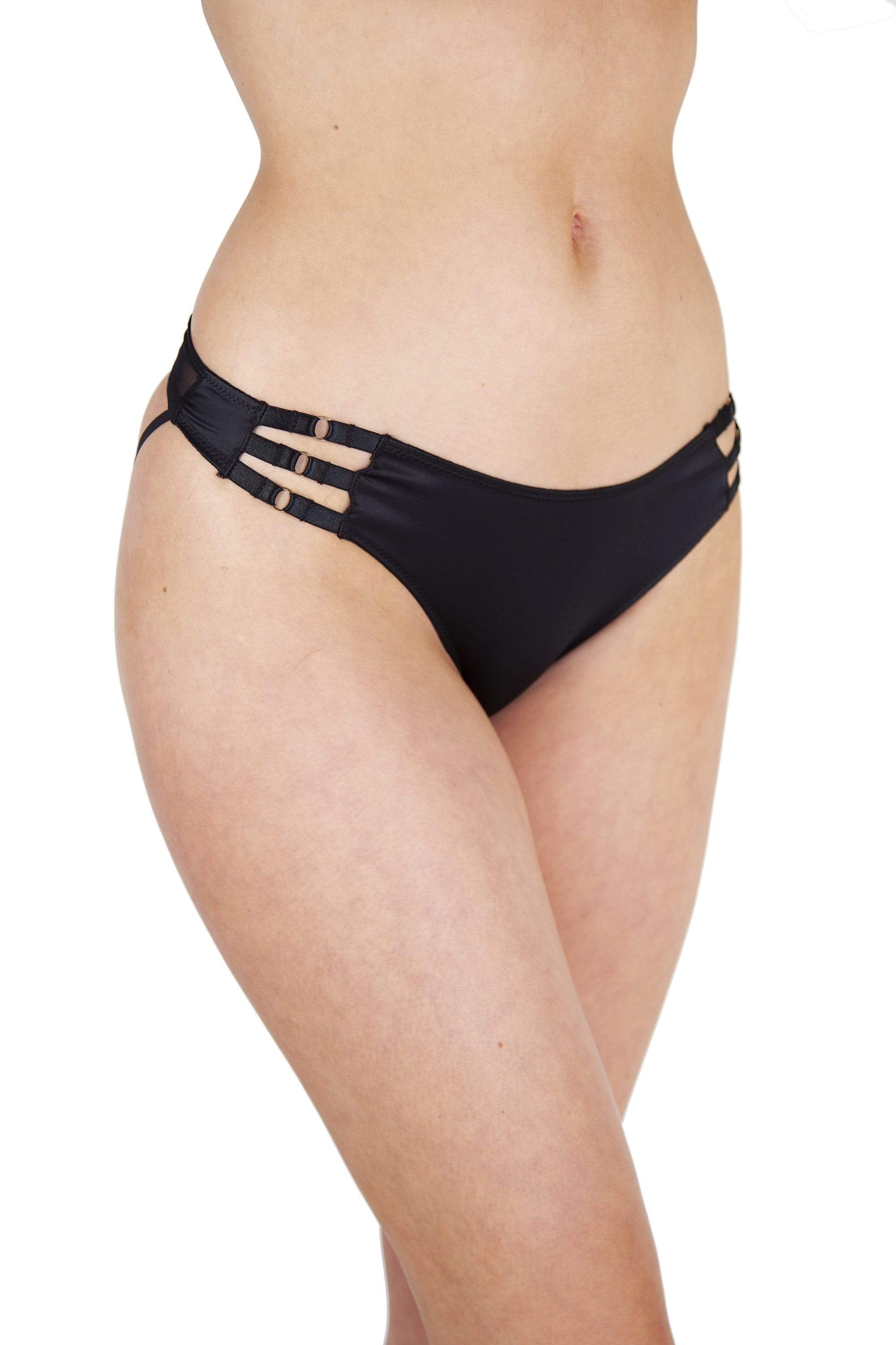 Ava Black Strappy Open Back Brief - Image 2