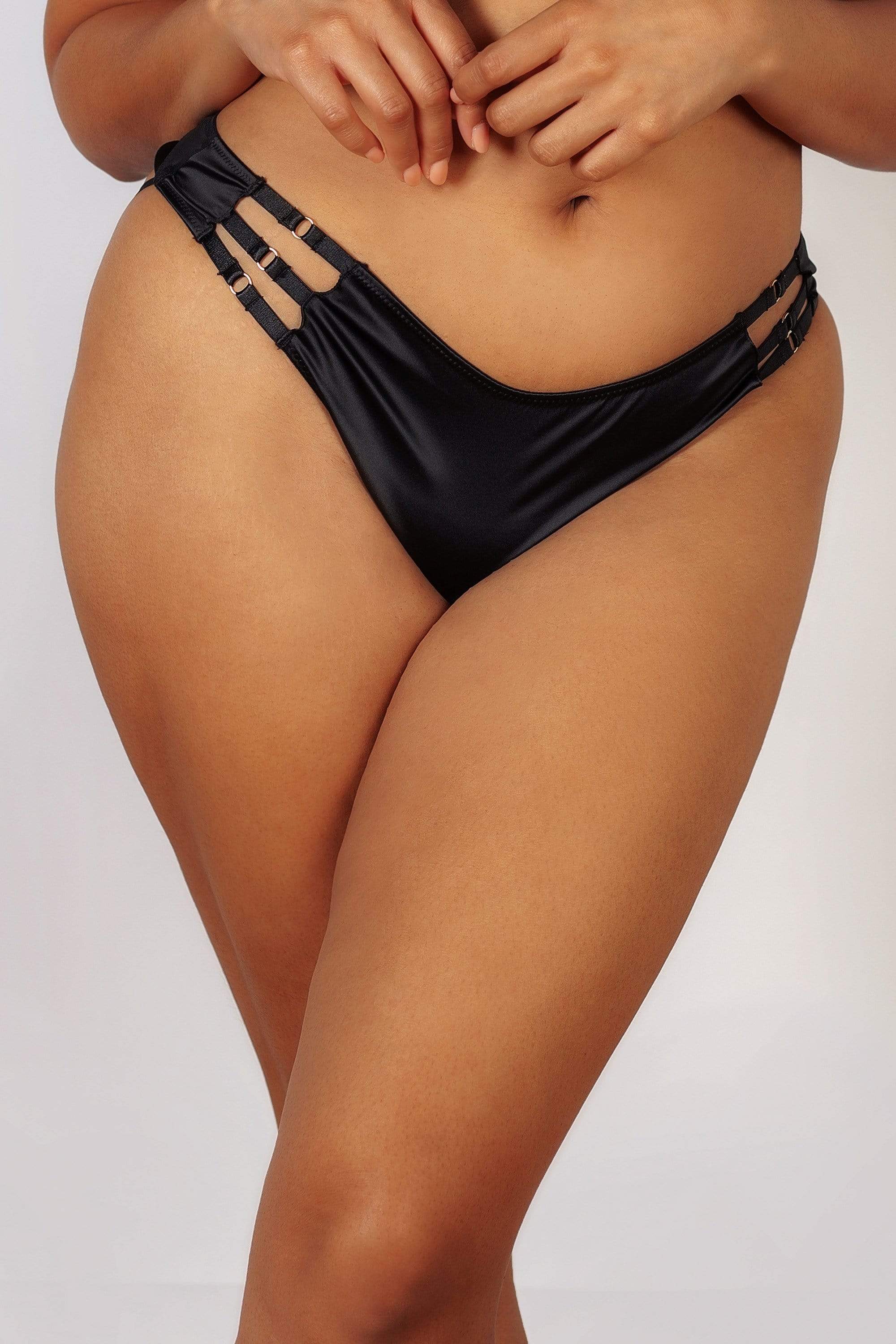 Ava Black Strappy Open Back Brief - Image 5