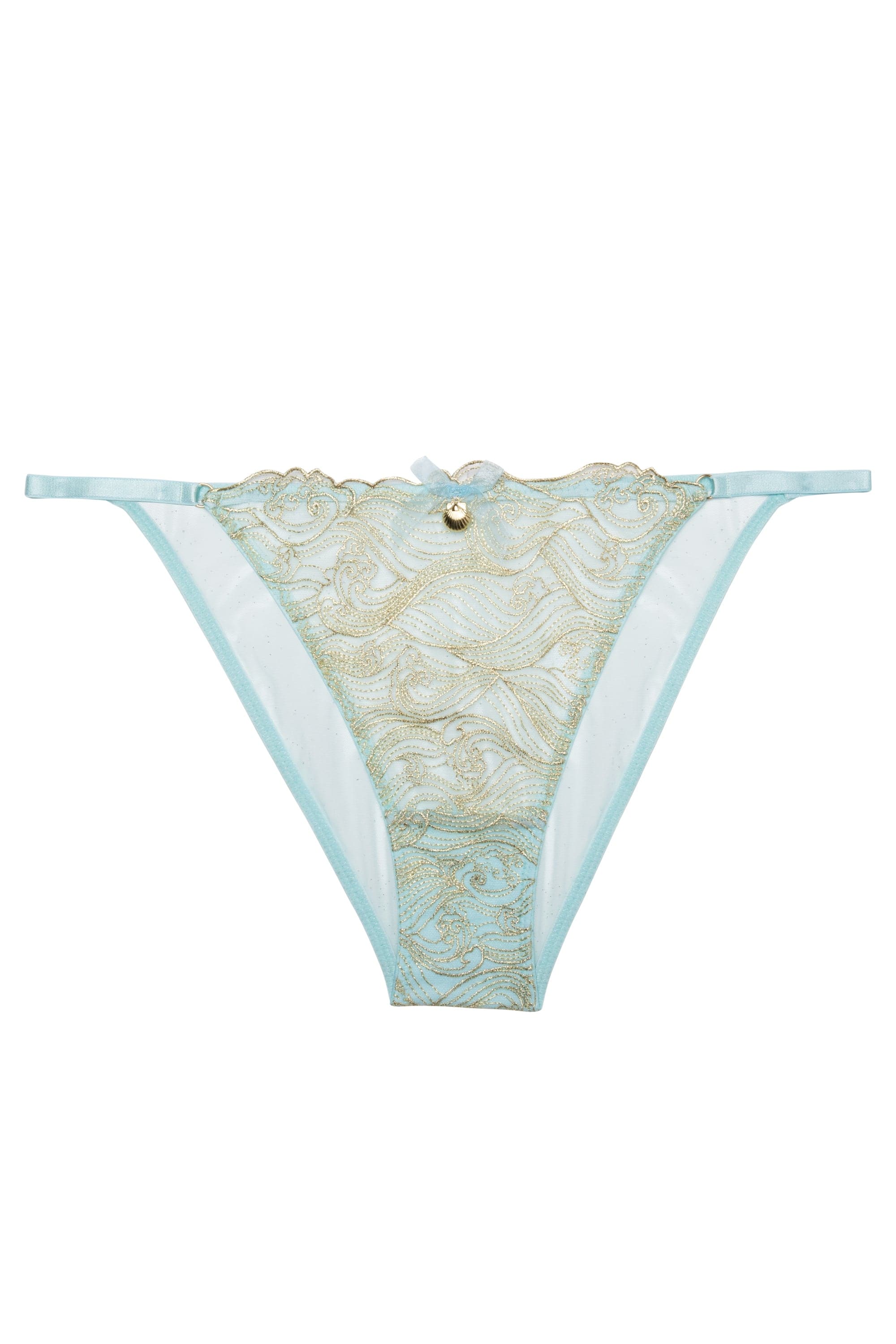 Ayaka Blue Wave Embroidery Tanga Brief - Image 4