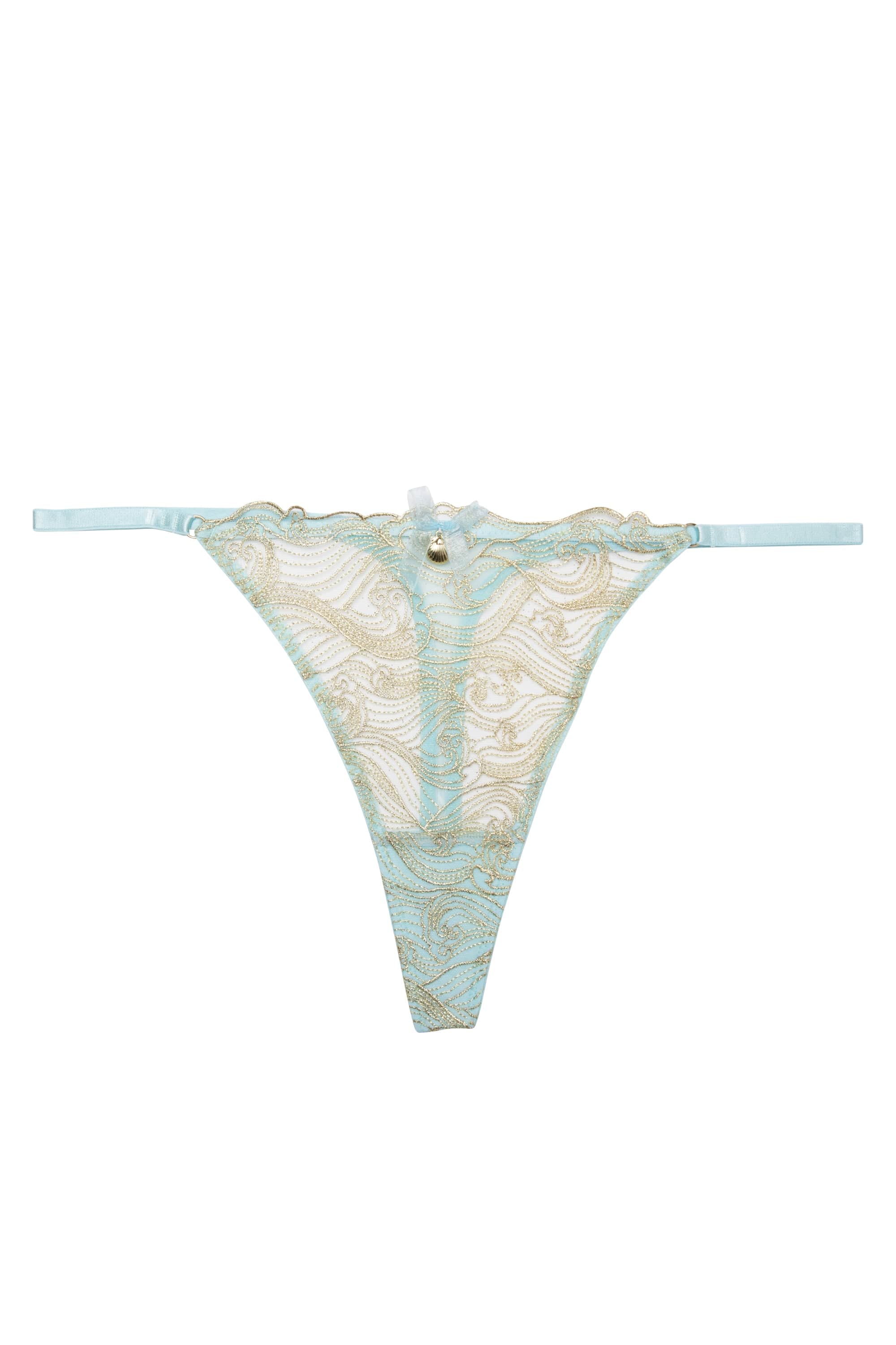 Ayaka Blue Wave Embroidery Tanga Thong - Image 4