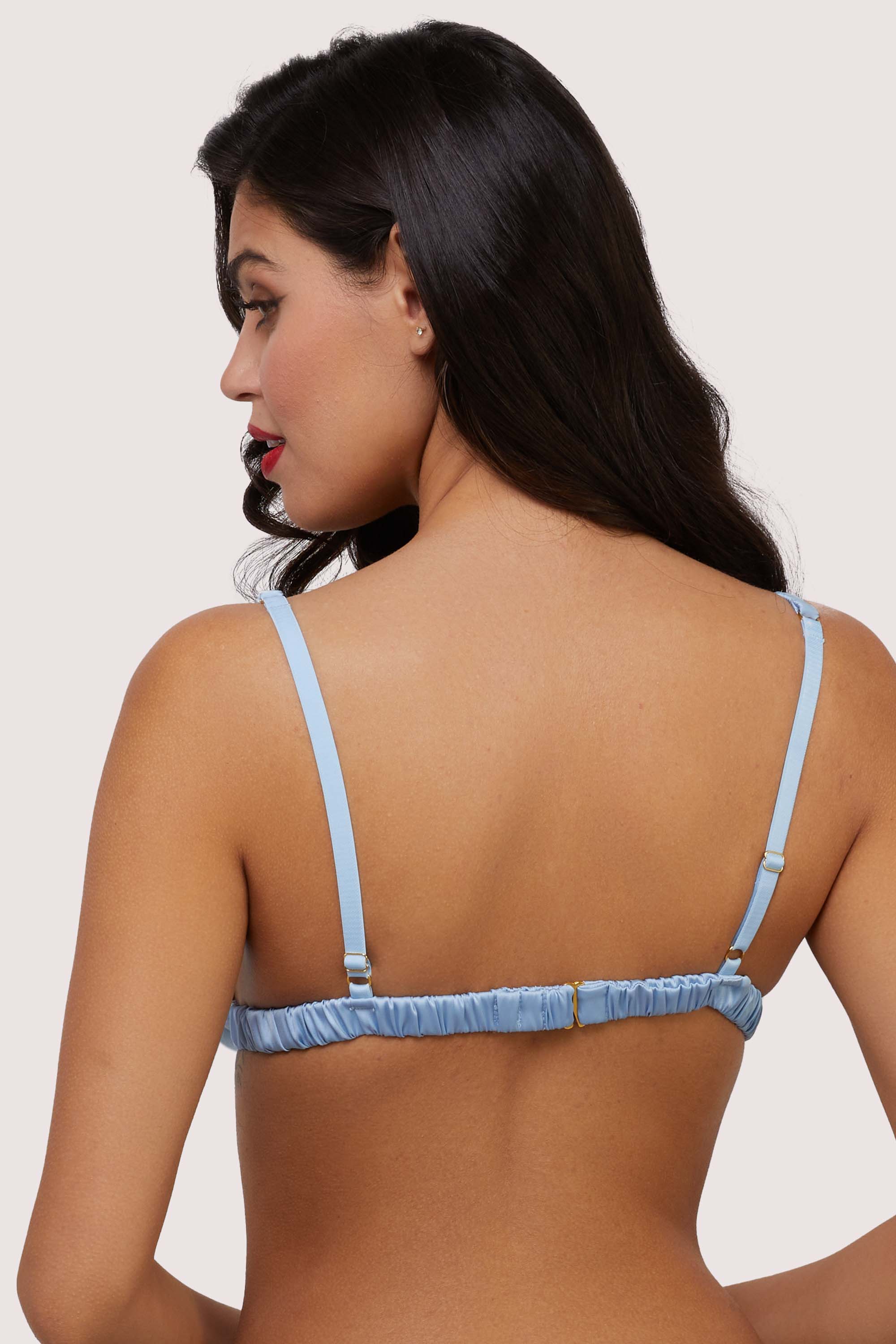 Lulu Baby Blue Diamante Marabou Triangle - Image 3