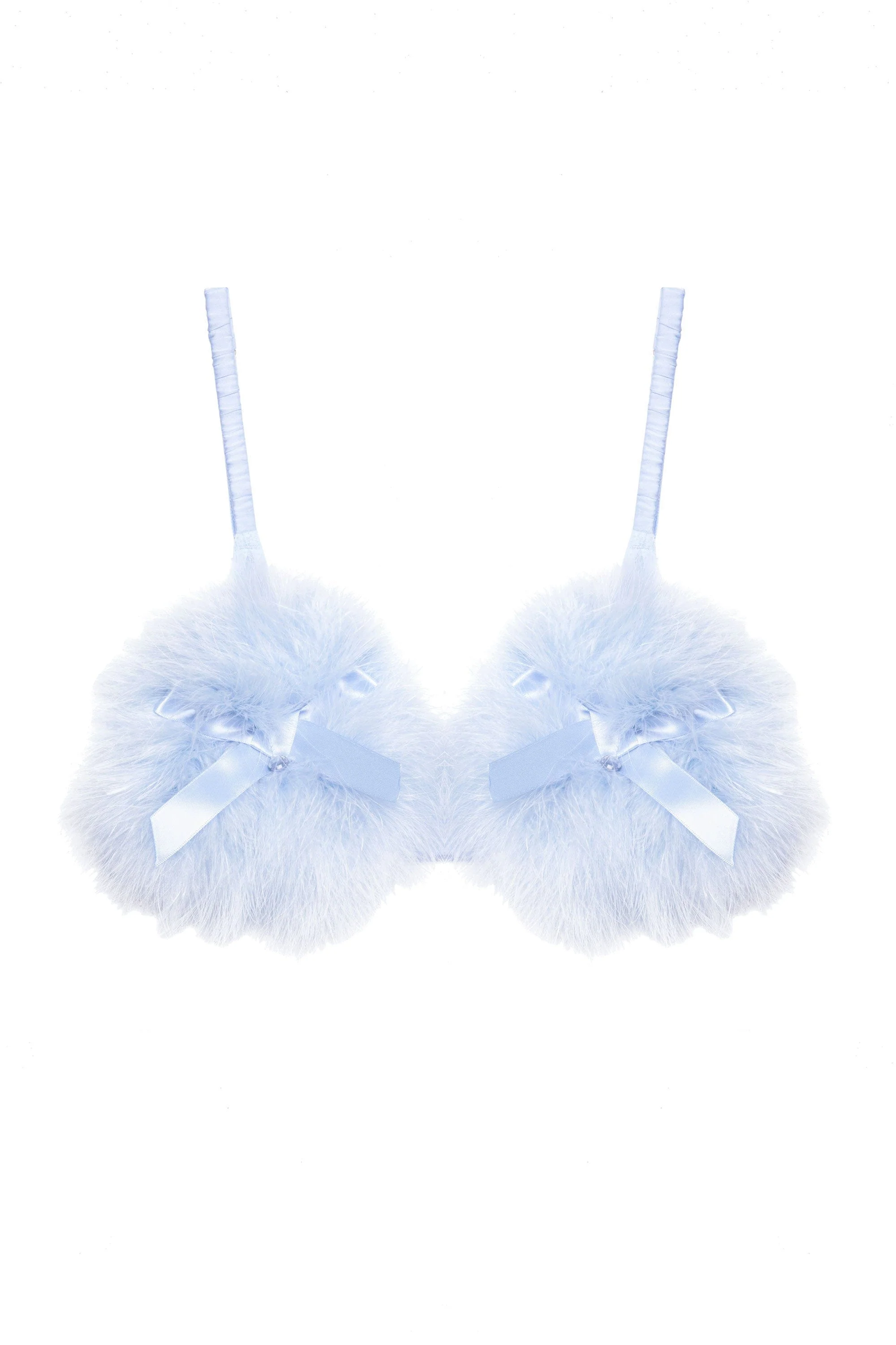 Lulu Baby Blue Diamante Marabou Triangle - Image 6
