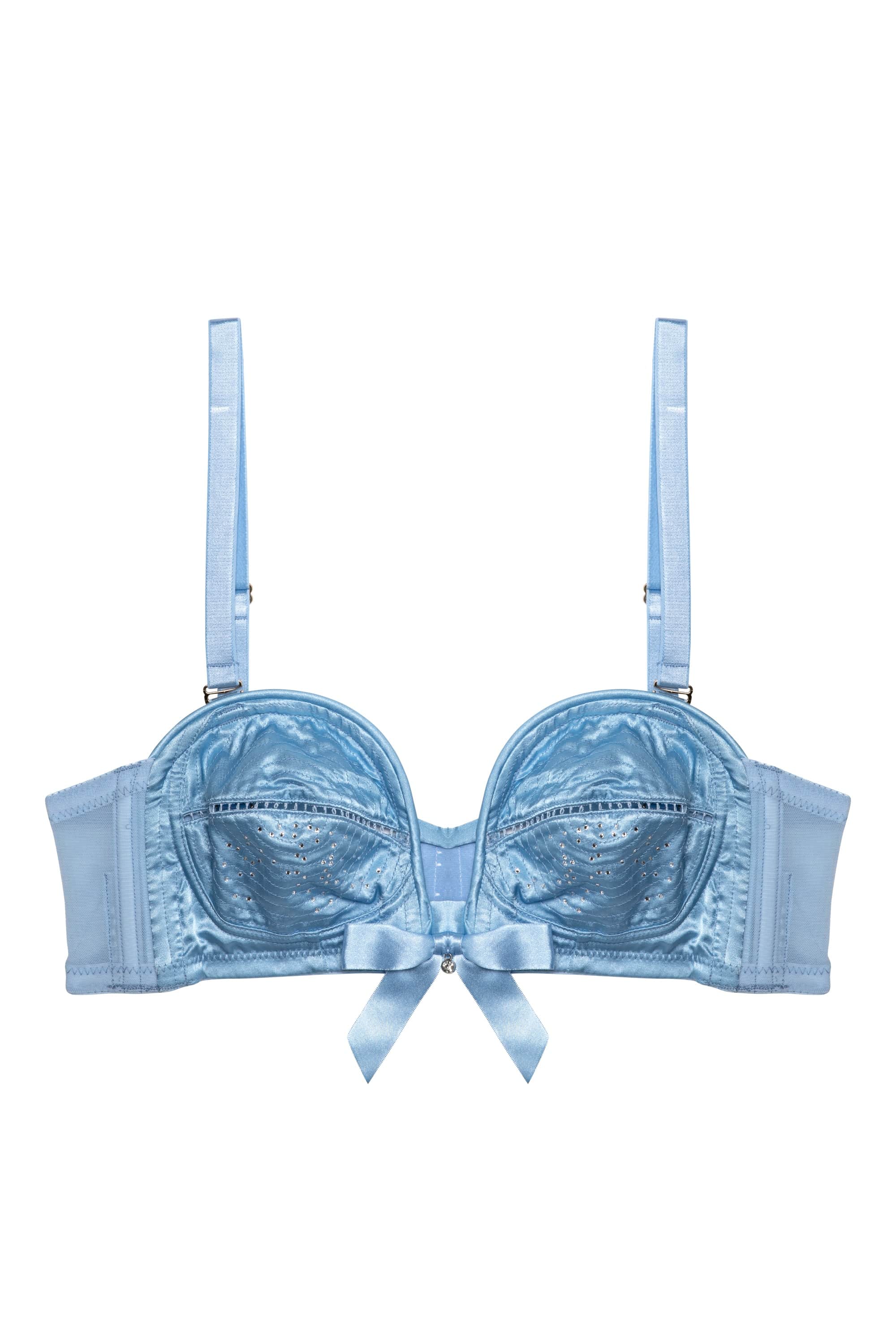Dorothy Baby Blue DiamantÃ© Overwired Bra - Image 7