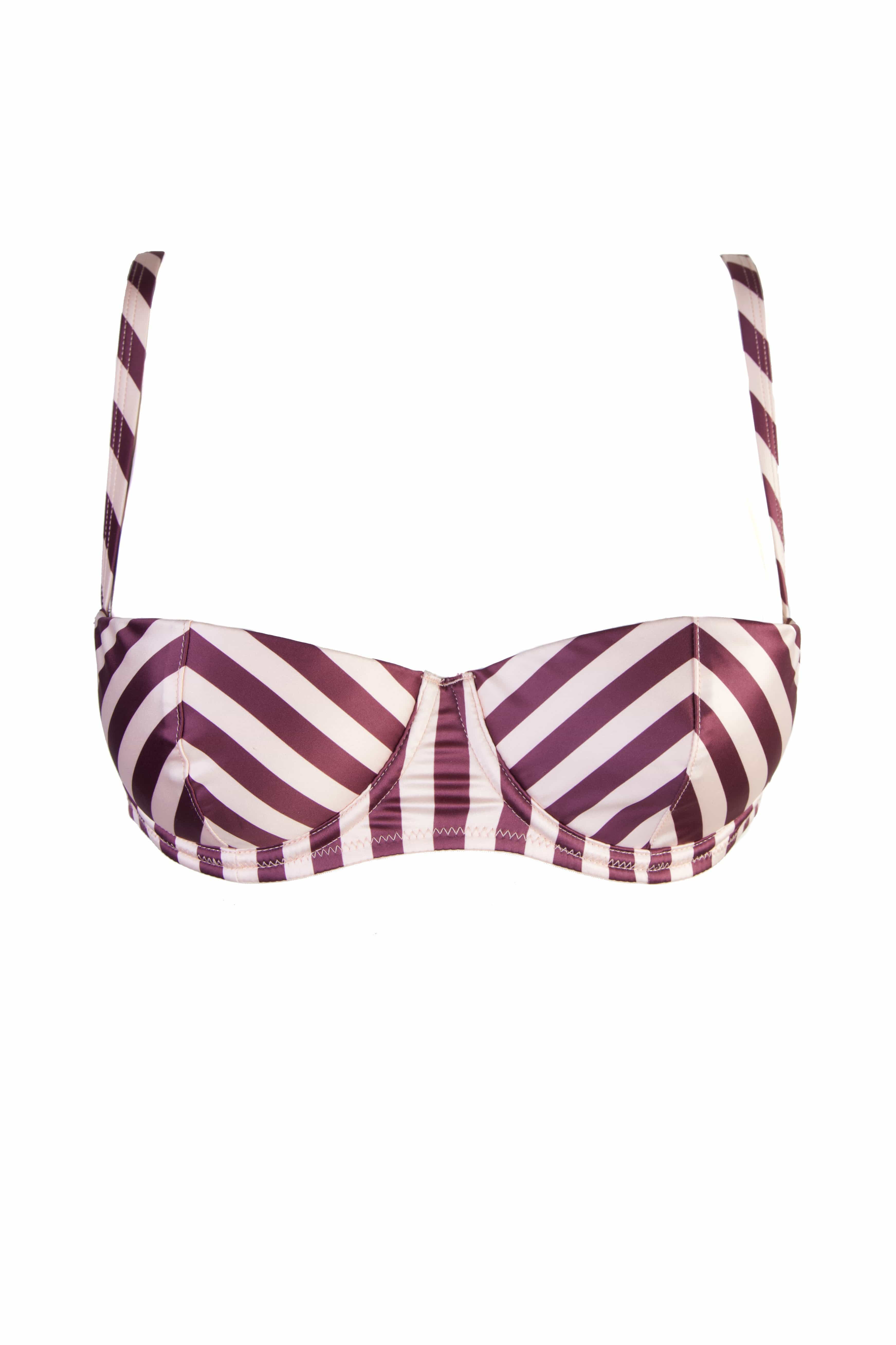Beatrix Red Placement Stripe Demi Bra A-D cups - Image 2