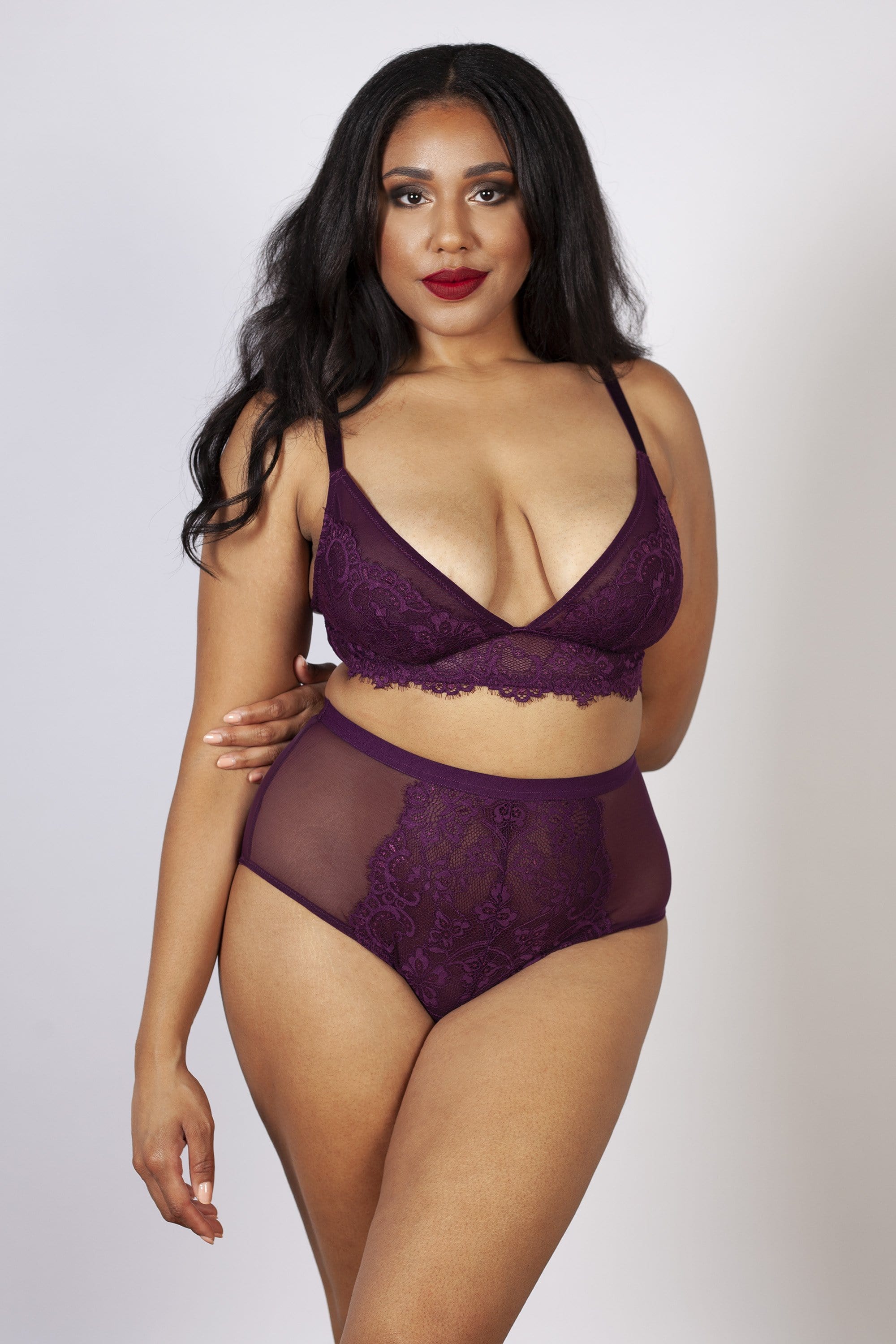 Gabi Fresh Bella Lace Soft Cup Bra Aubergine - Image 3