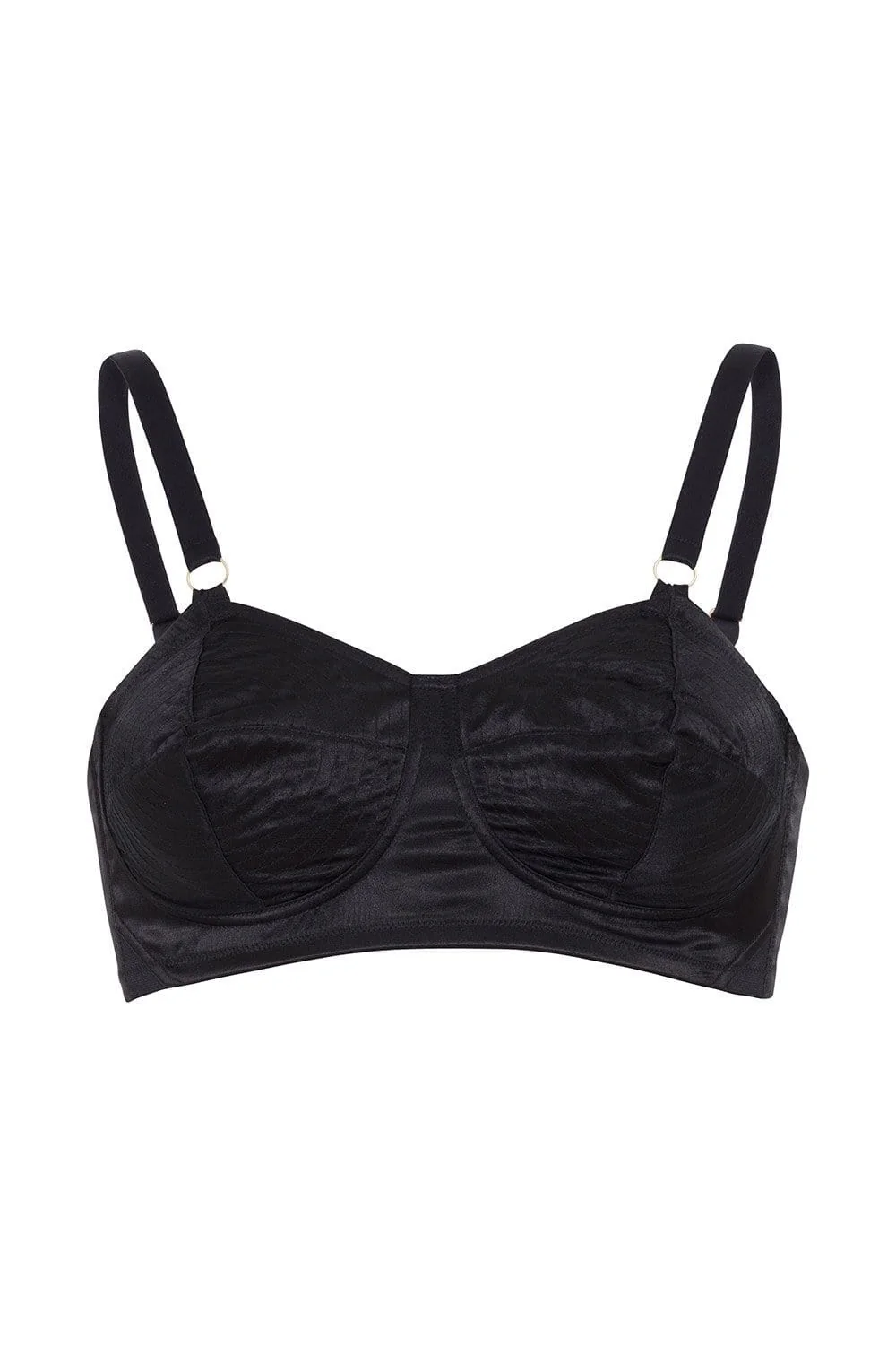 Bettie Page Black Spiral Stitch Bullet Bra - Image 3