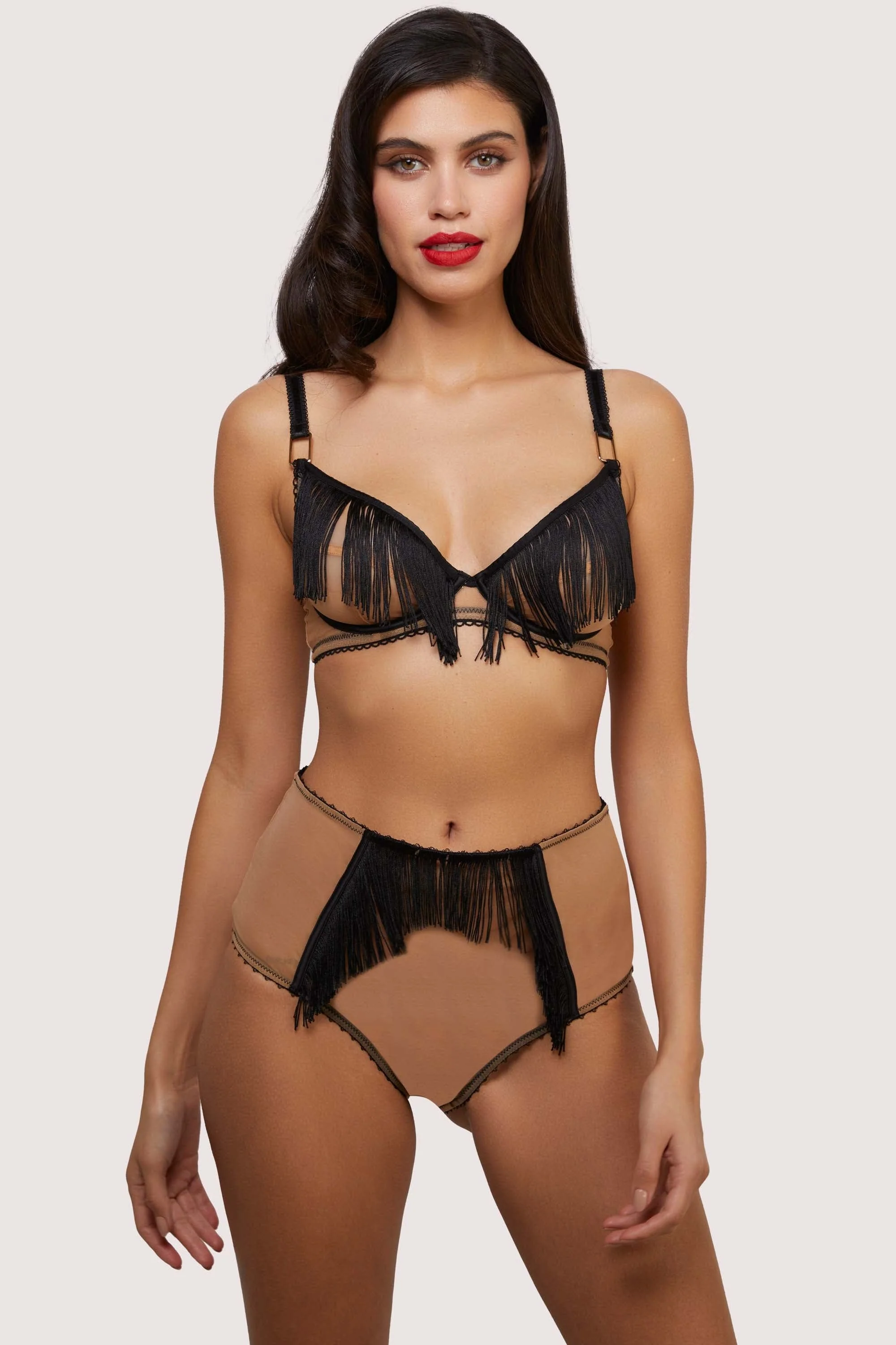 Esme Illusion Net and Fringe High Waisted Brief - Image 3