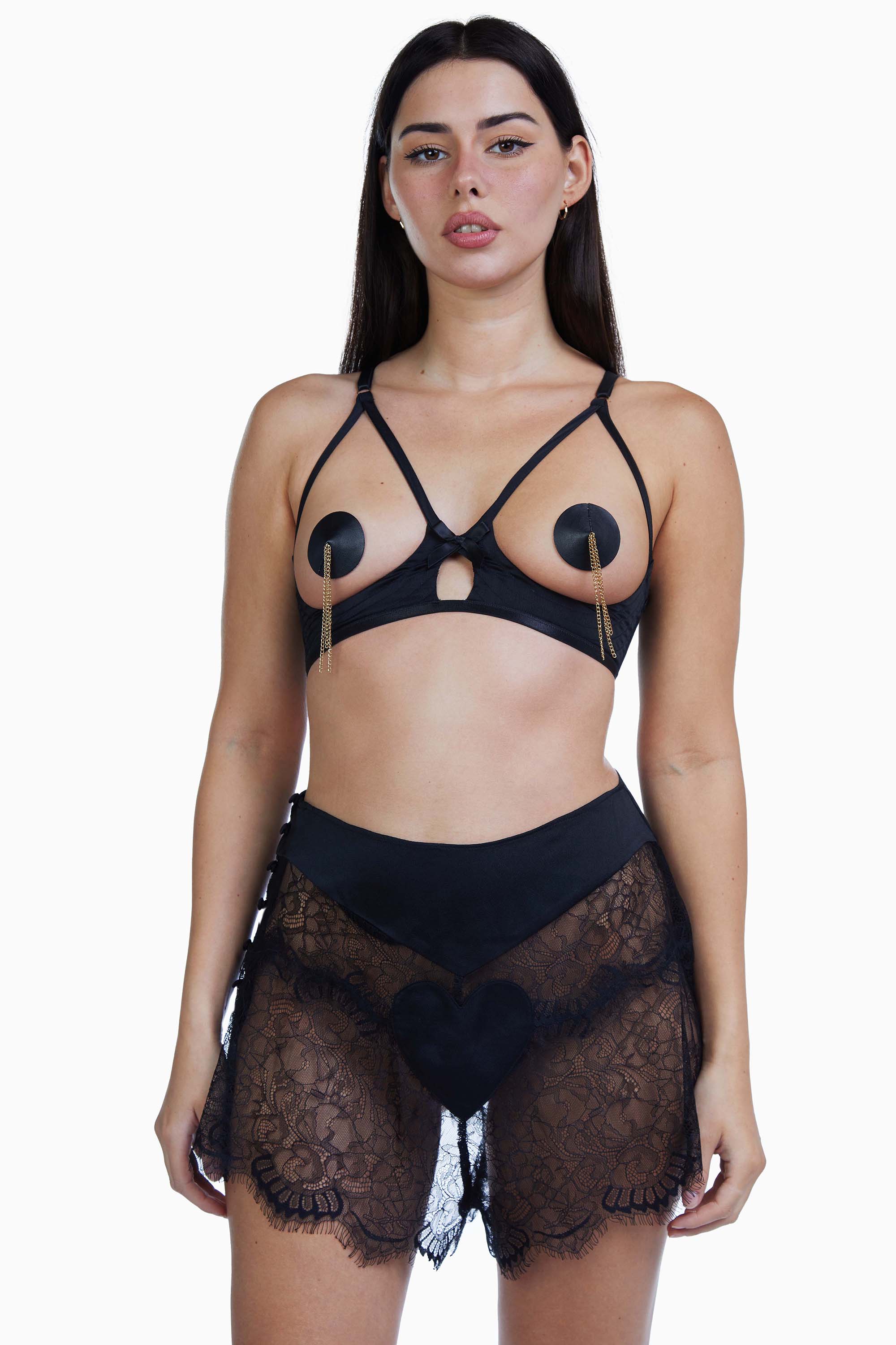 Bettie Page Doris Black Heart French Knicker - Image 6
