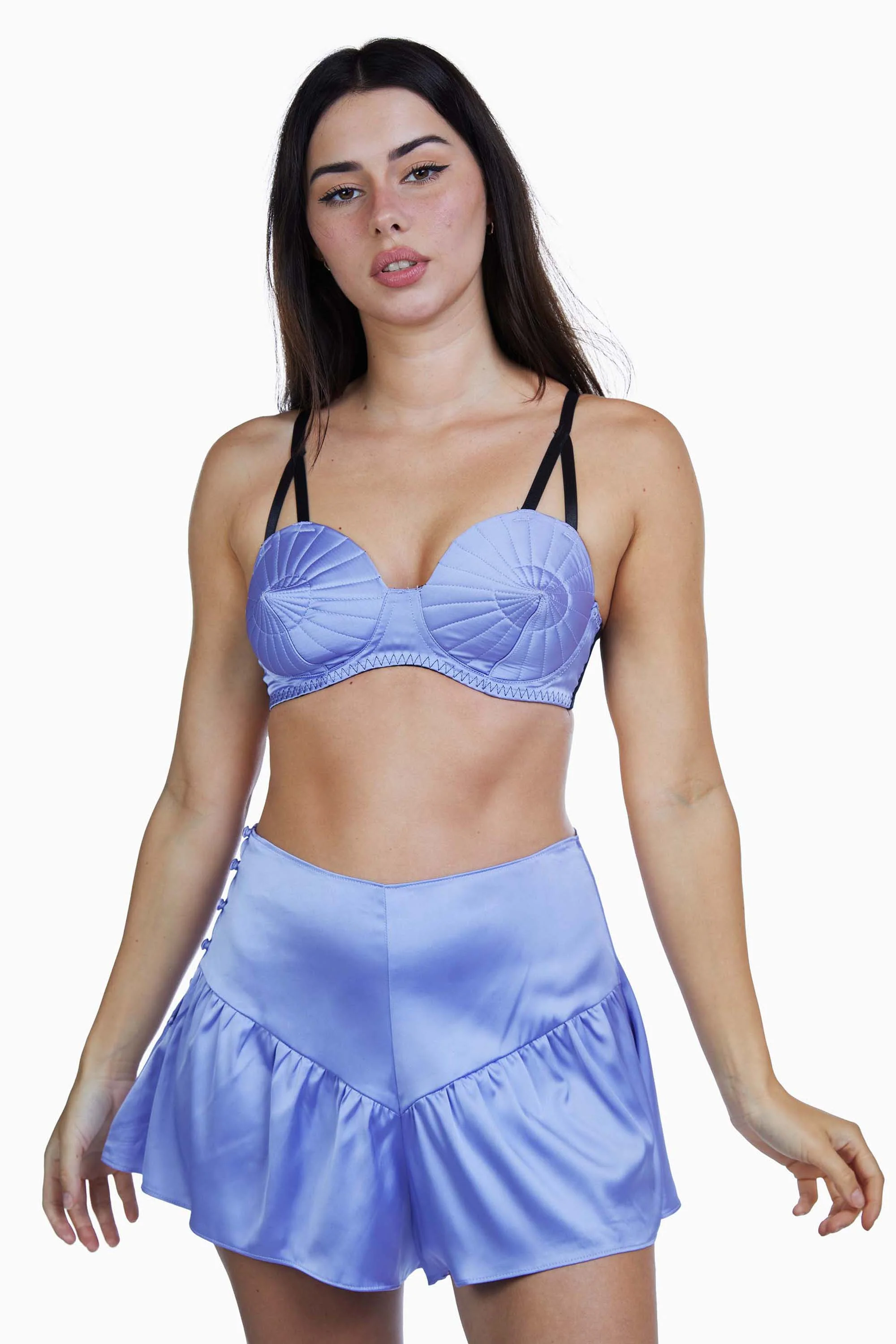 Lilac Retro Futuristic Bullet Bra - Image 5