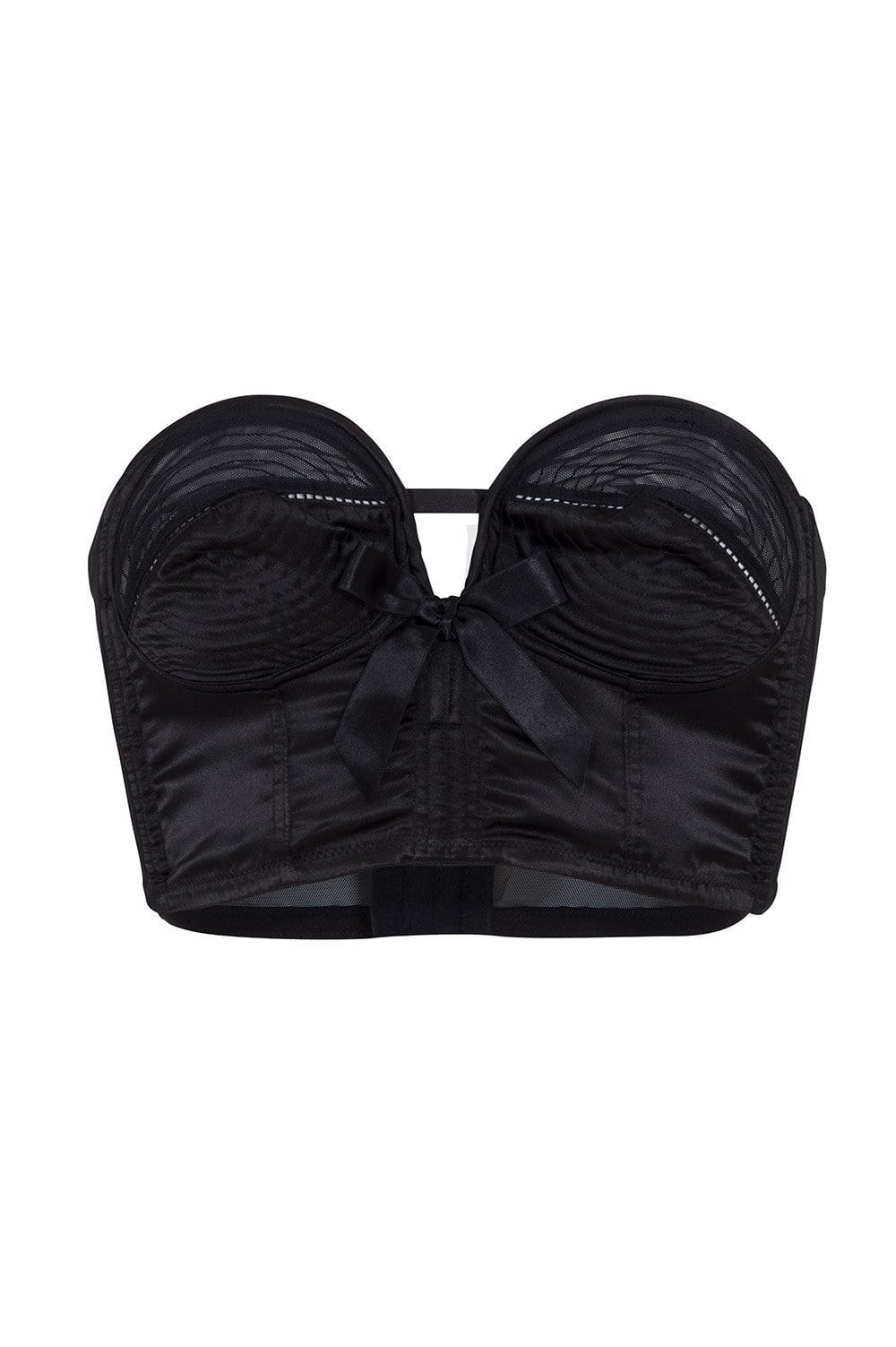Bettie Page Longline Black Overwire Bra A - DD - Image 3