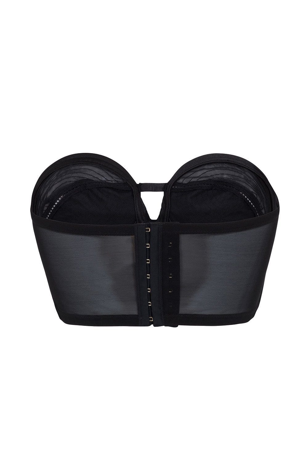 Bettie Page Longline Black Overwire Bra A - DD - Image 4