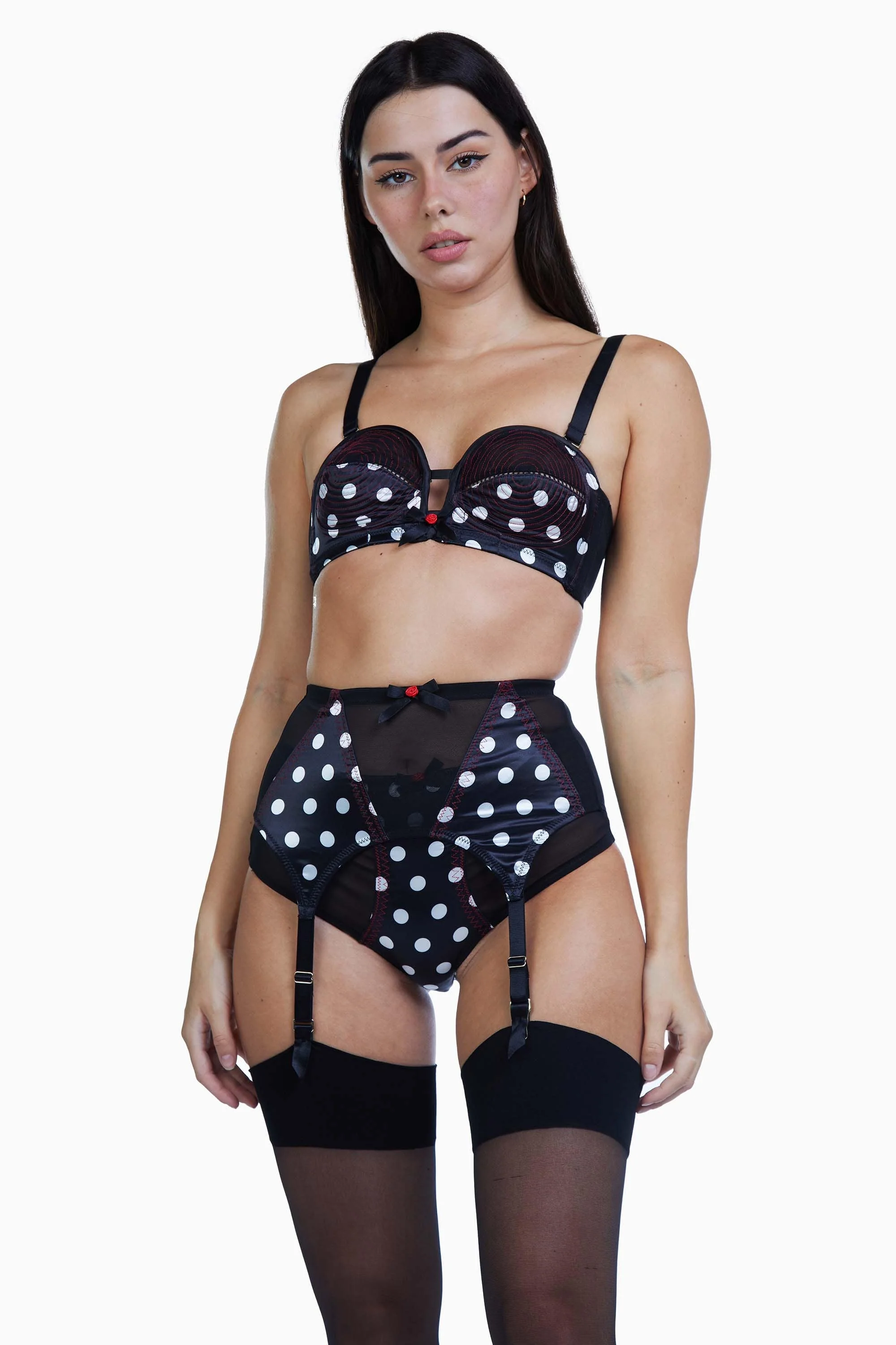 Bettie Page Spot 4 Strap Z stitch suspender belt - Image 5