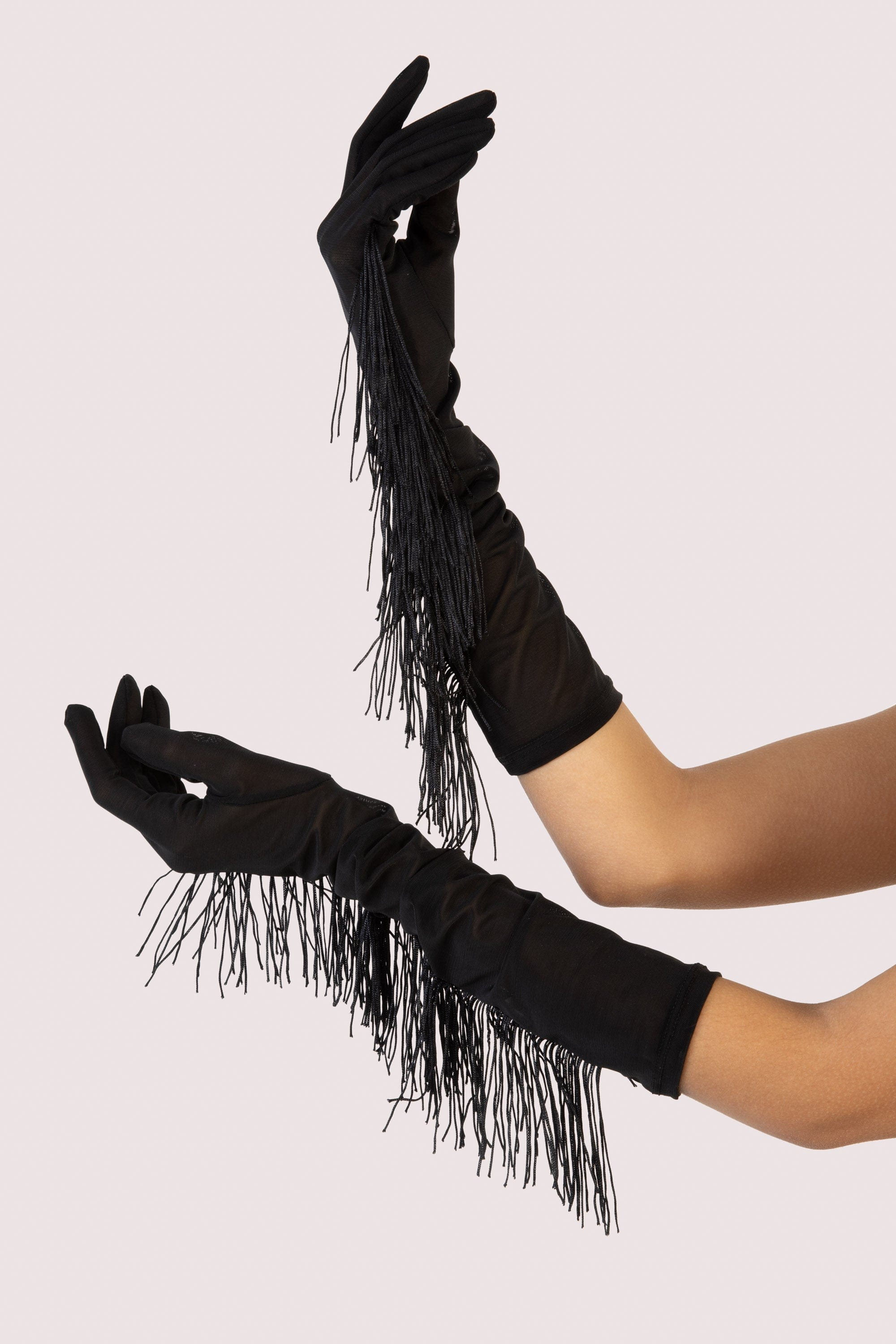 Black Fringe Gloves - Image 2