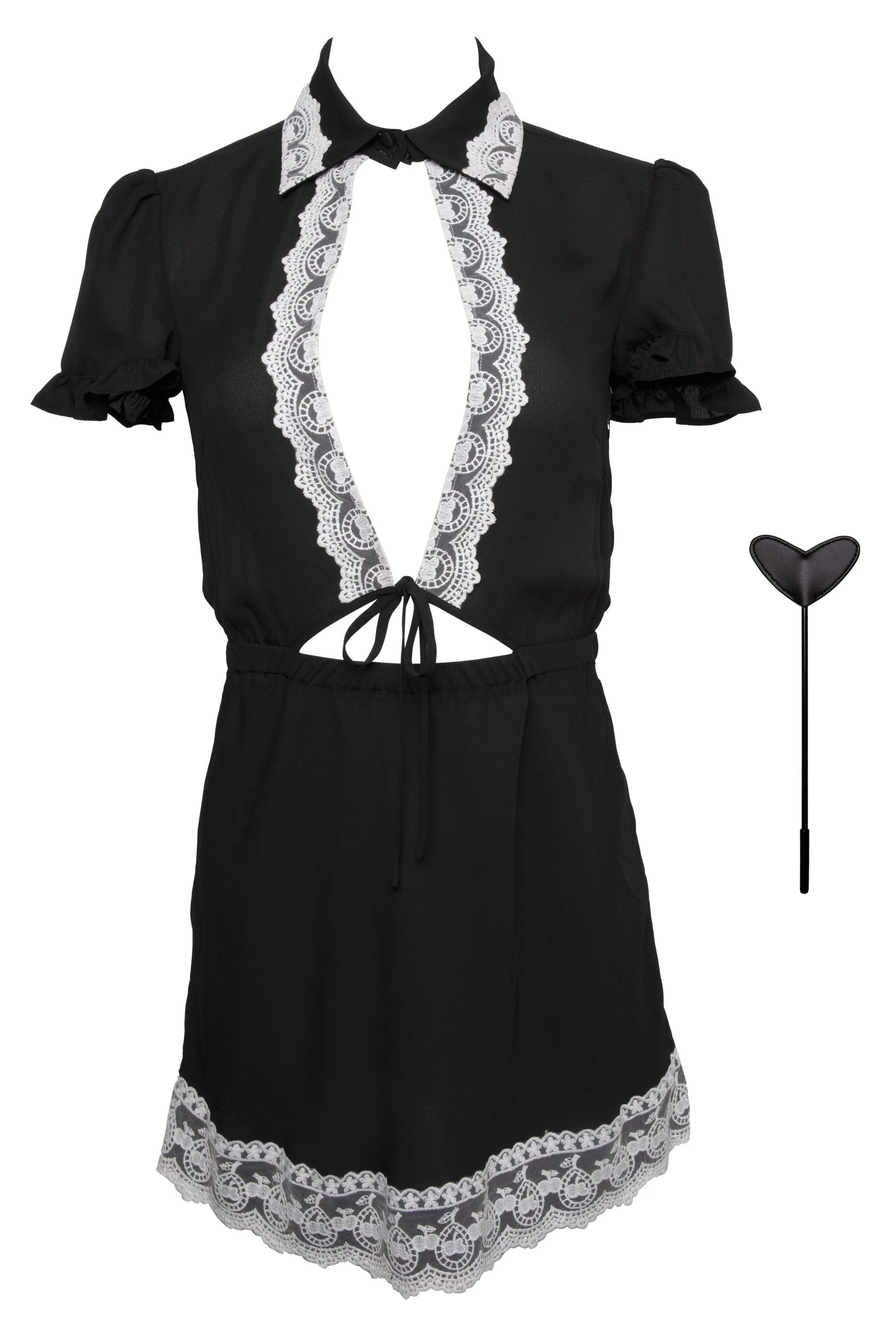 Florence Vintage French Maid Outfit with Heart Spanker - Image 6