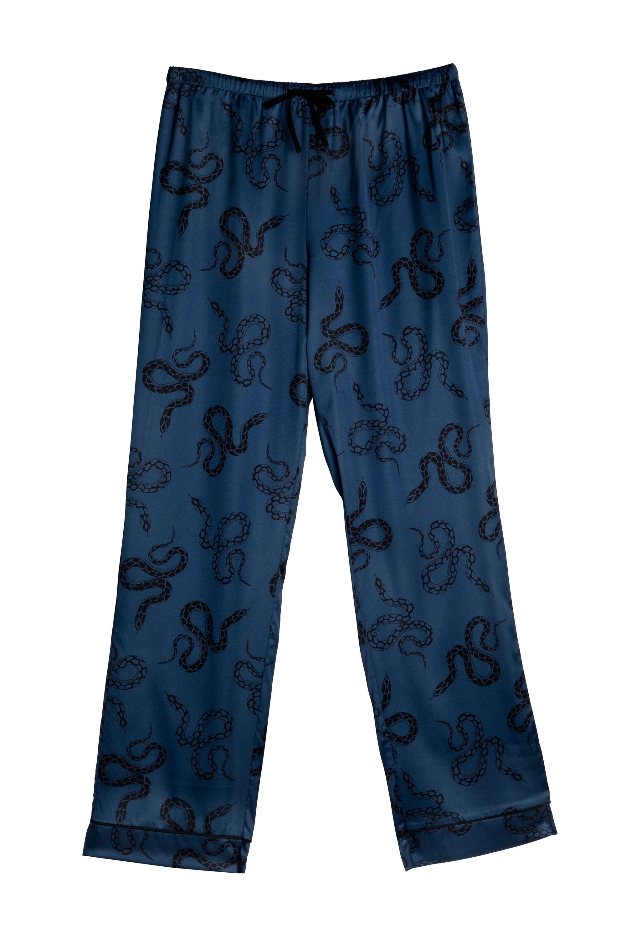 Blue Satin Snake Print Long Sleeve Pyjama Set - Image 9