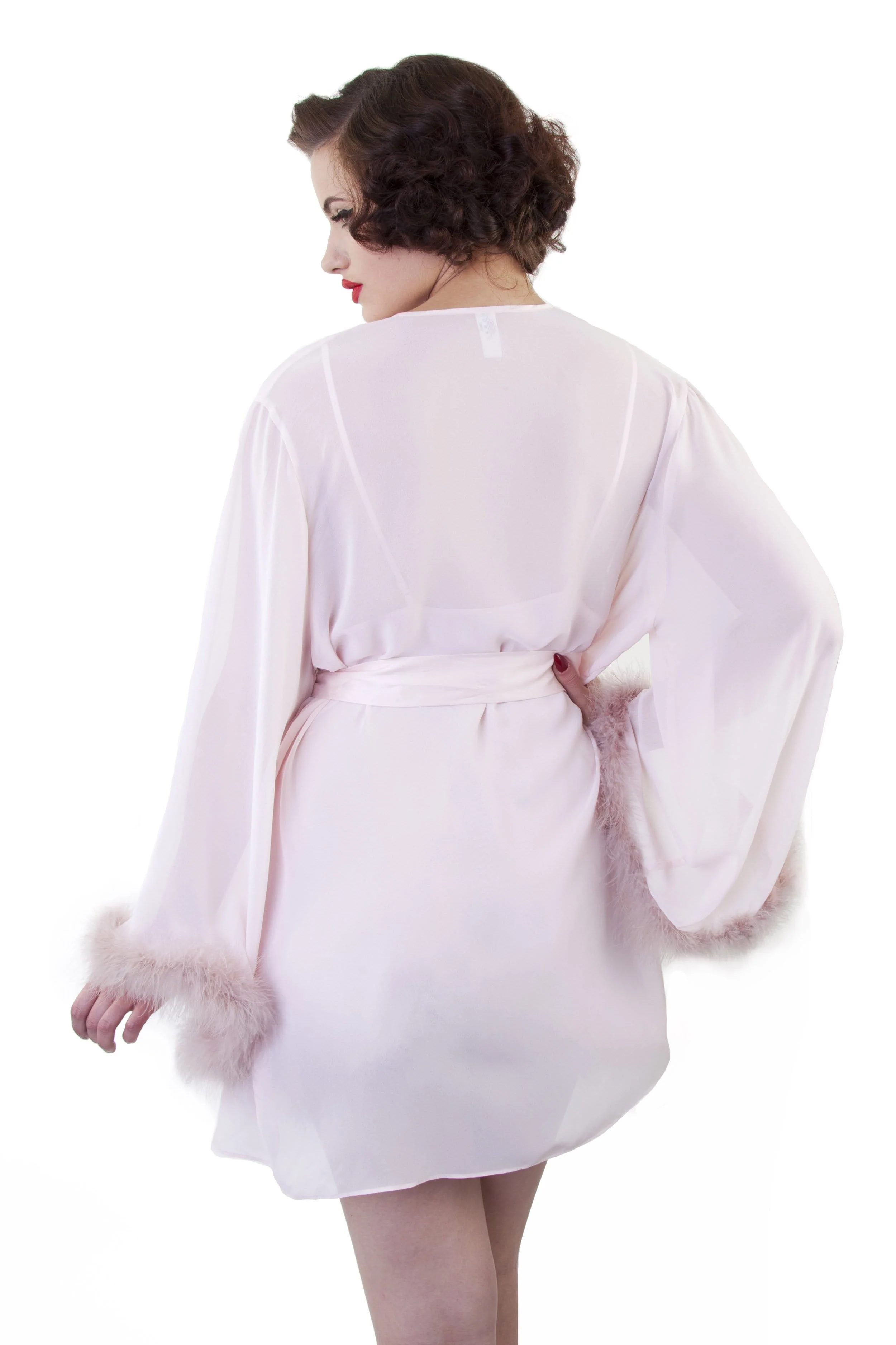 Peach Feather Robe - Image 4