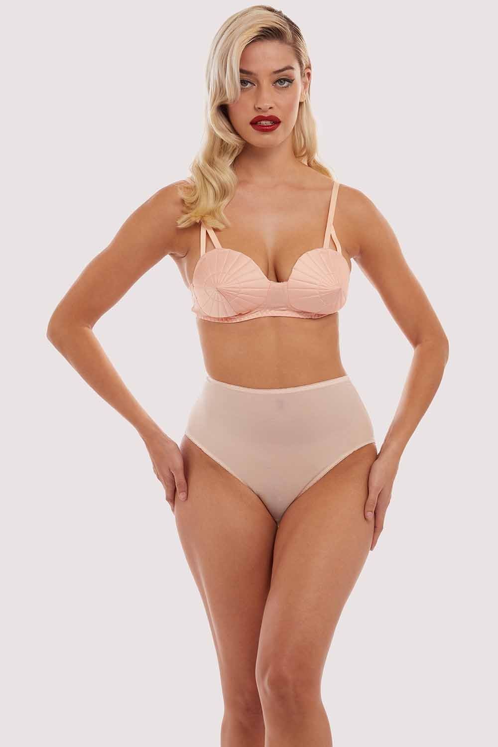 Elsie Peach Mesh Classic High Waist Brief - Image 4