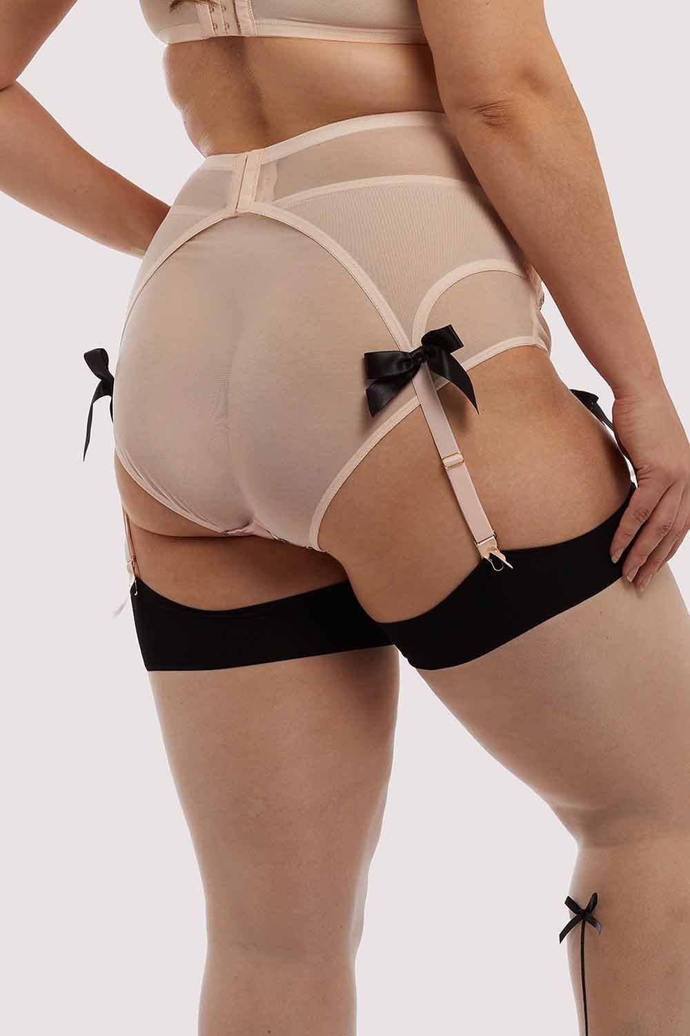Showgirl 4 Straps Stitch Pink Suspender Belt - Image 7