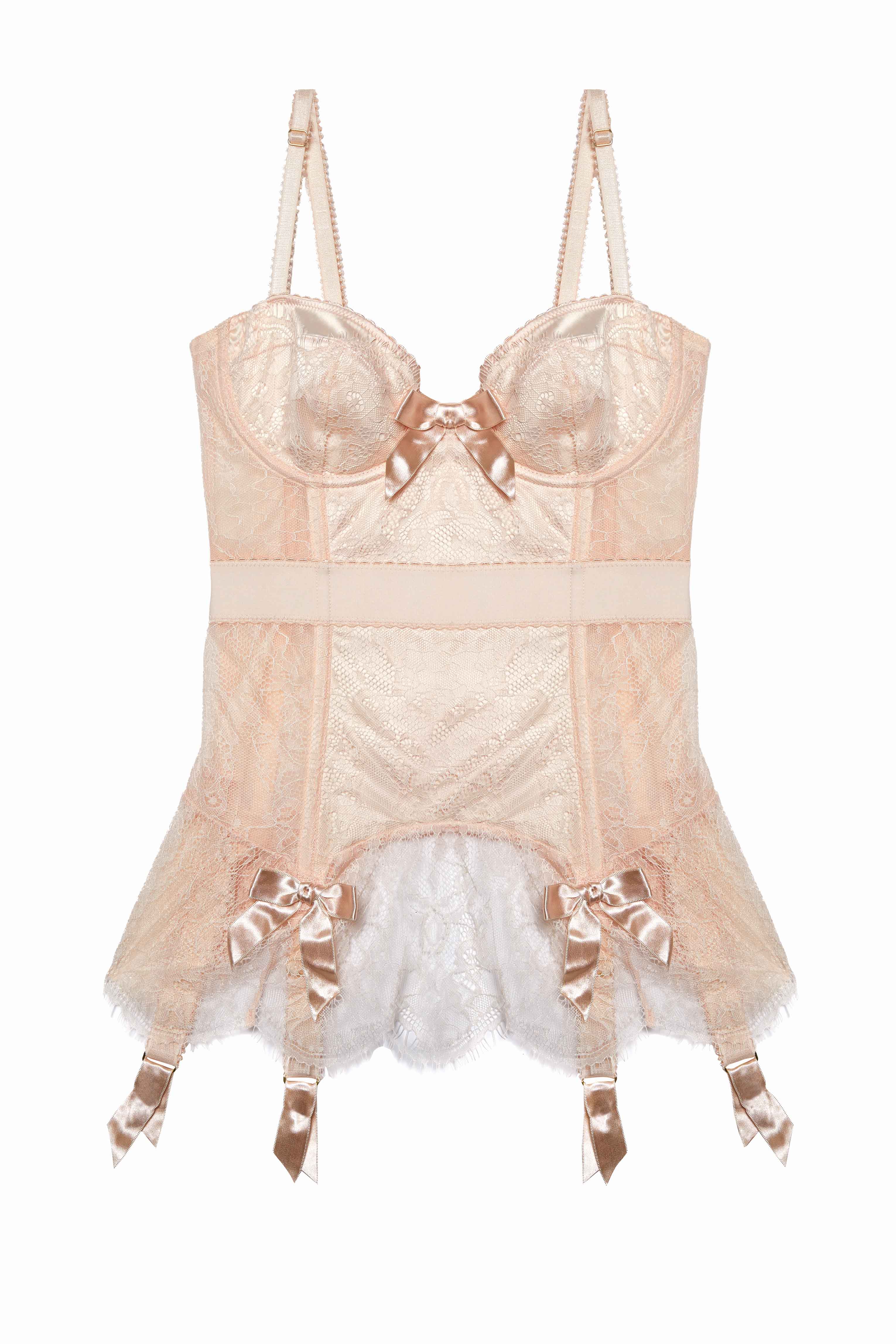 Tempest Peach Lace Basque with Bows - Image 6