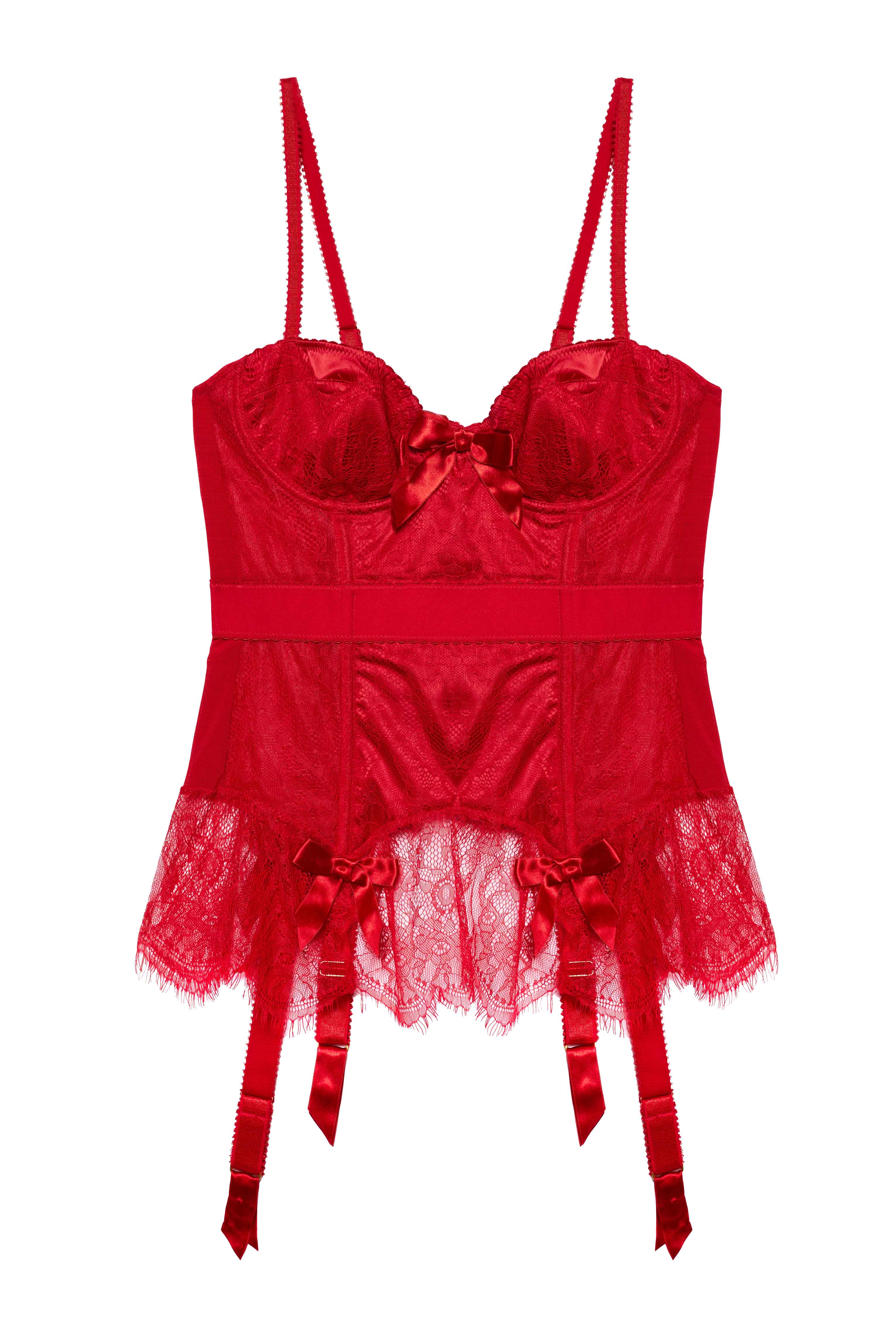 Tempest Lace Basque With Bows Red - Image 4