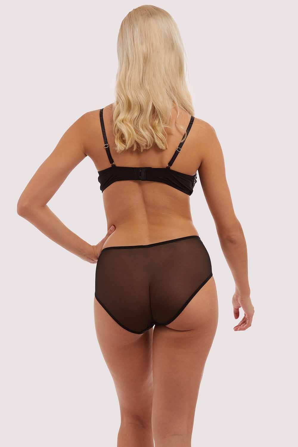 Annabelle Diamante Spiderweb Black Bra - Image 3