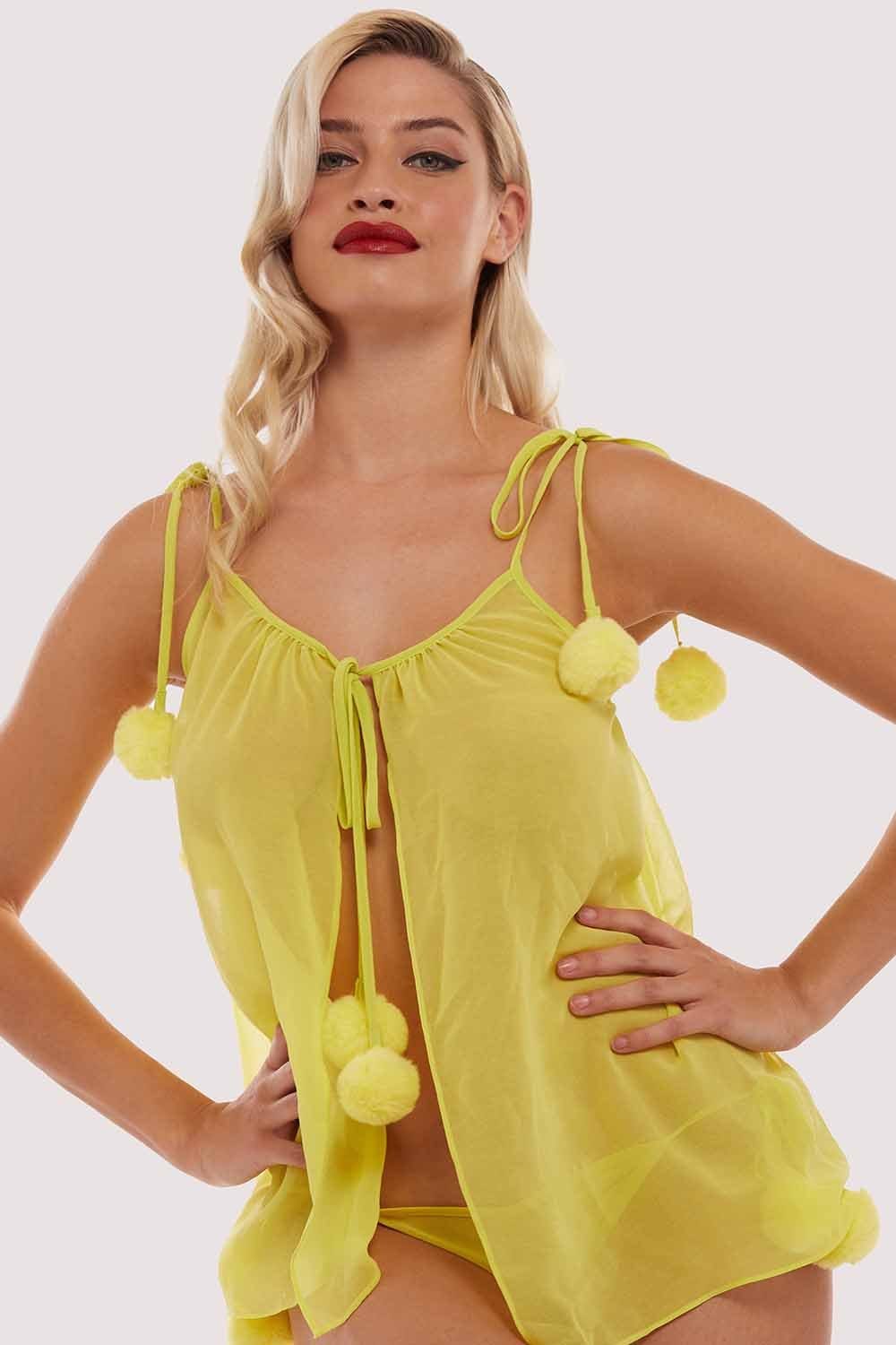 Dolores Pom Pom Chemise Chartreuse - Image 3