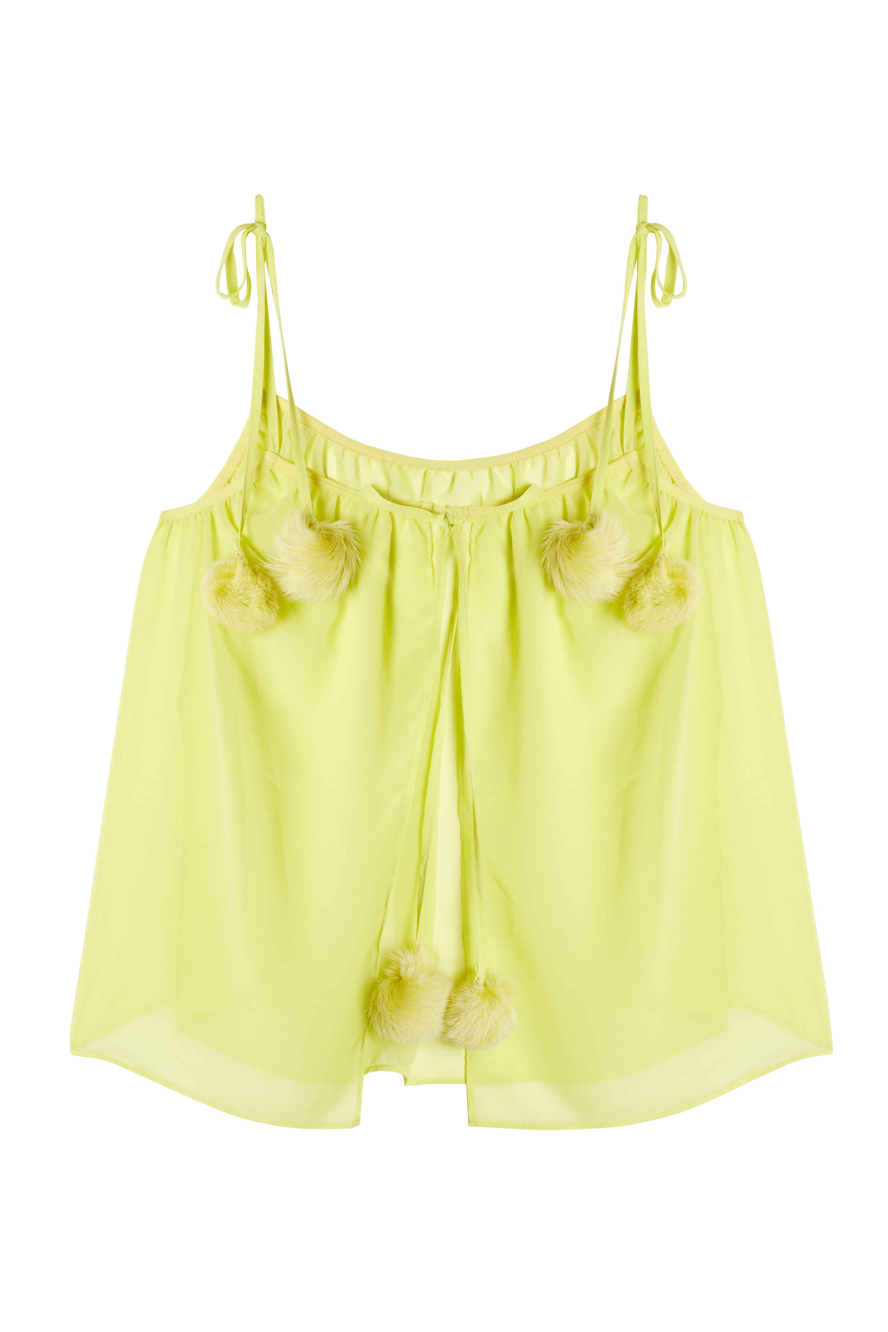 Dolores Pom Pom Chemise Chartreuse - Image 6