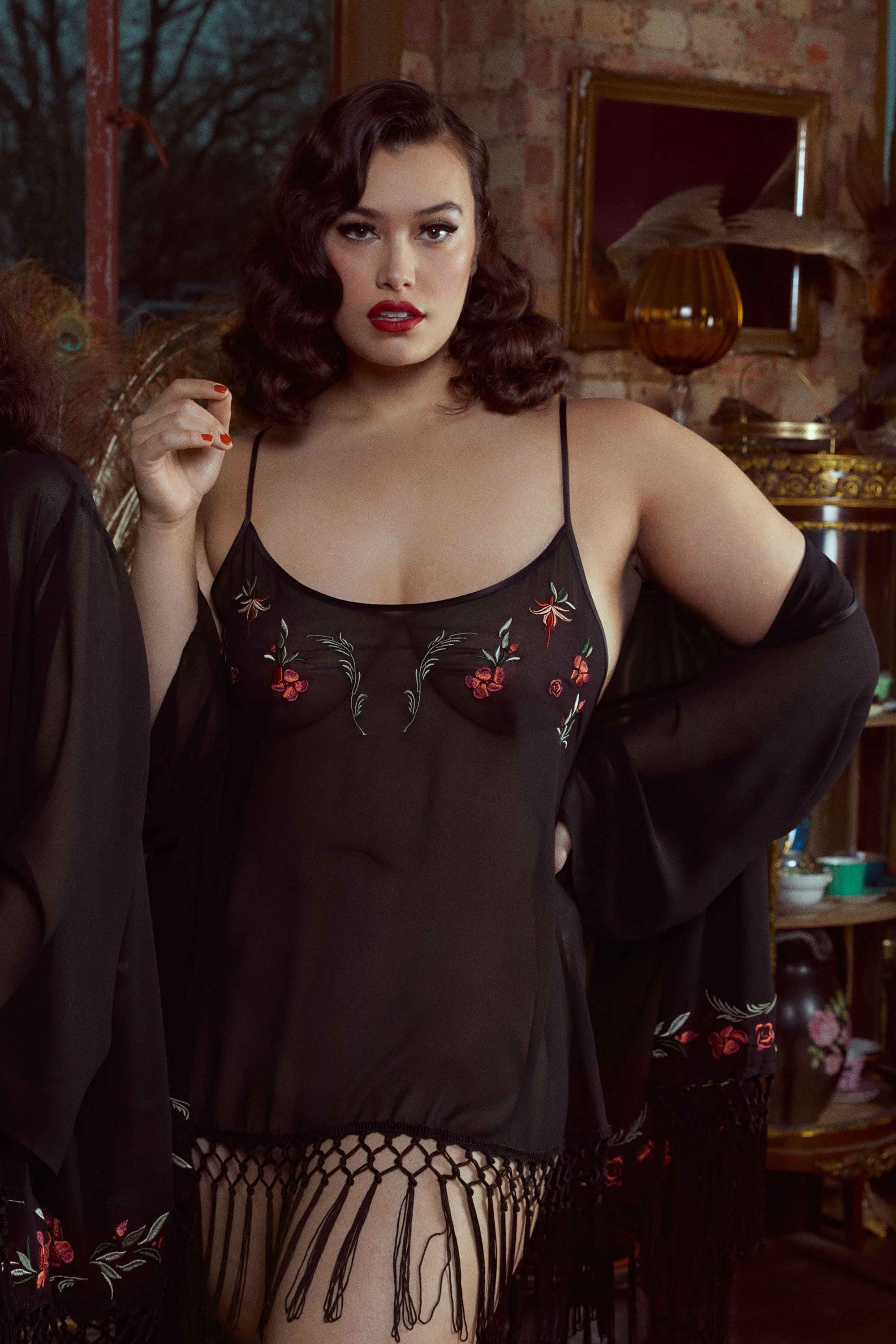 Embroidered Tassel Chemise - Image 2