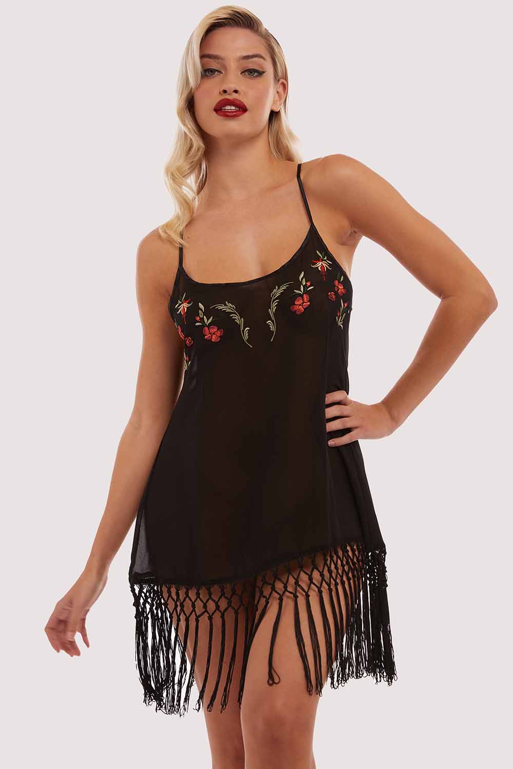 Embroidered Tassel Chemise - Image 4