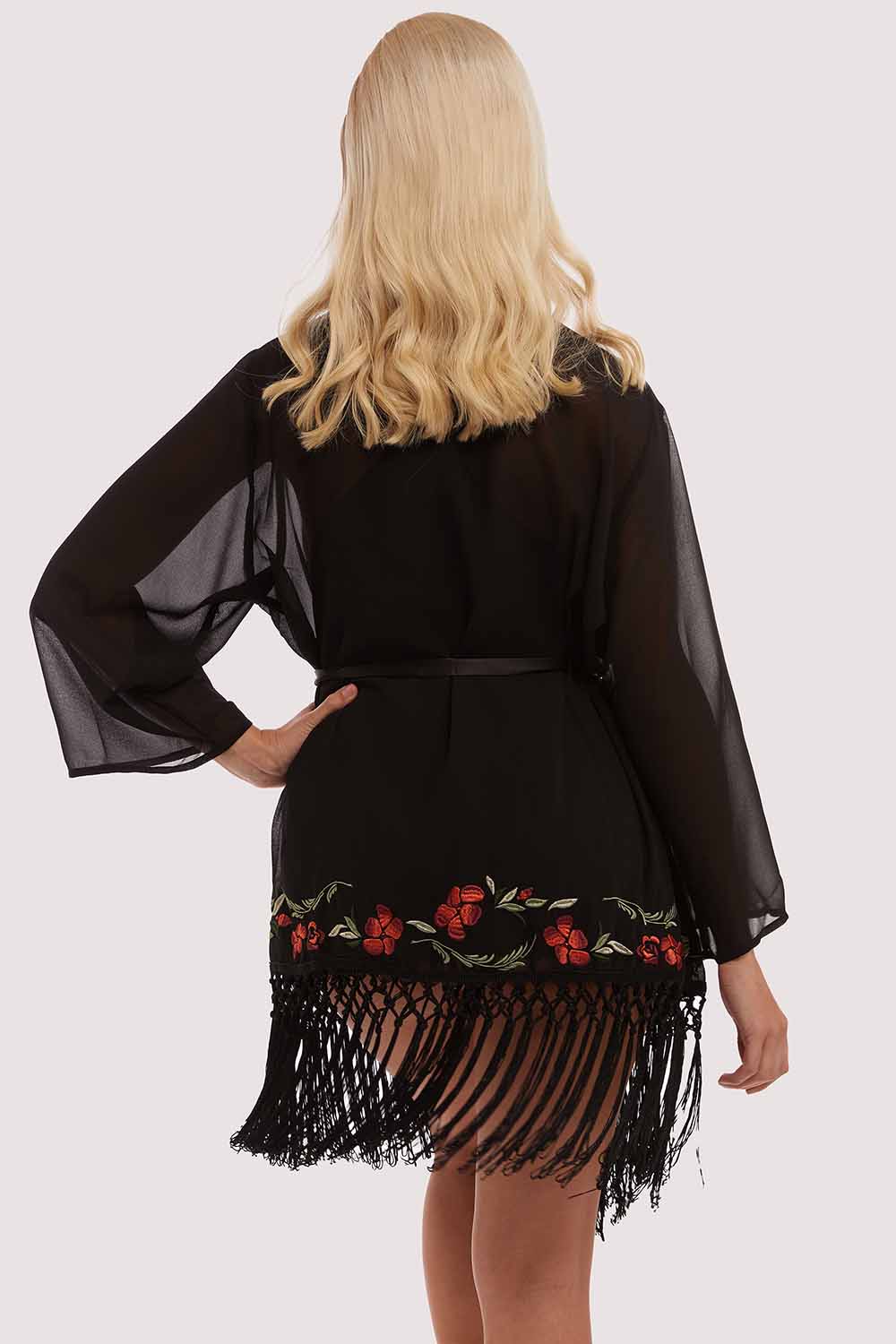 Embroidered Tassel Kimono - Image 5