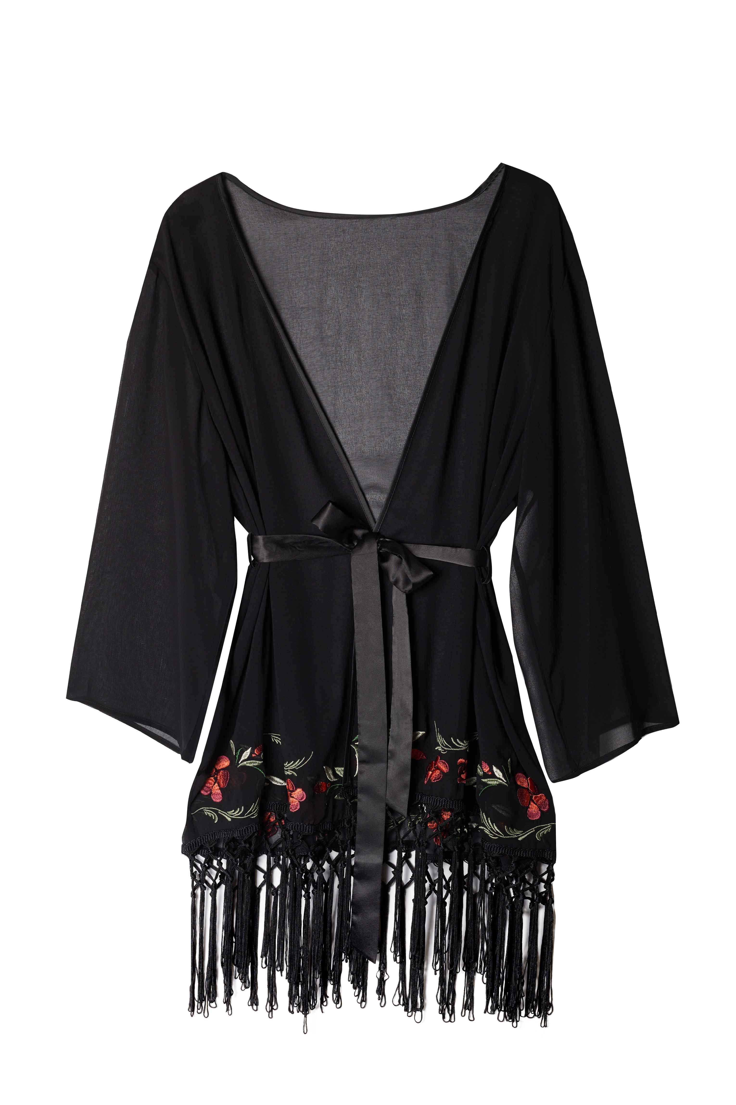 Embroidered Tassel Kimono - Image 7