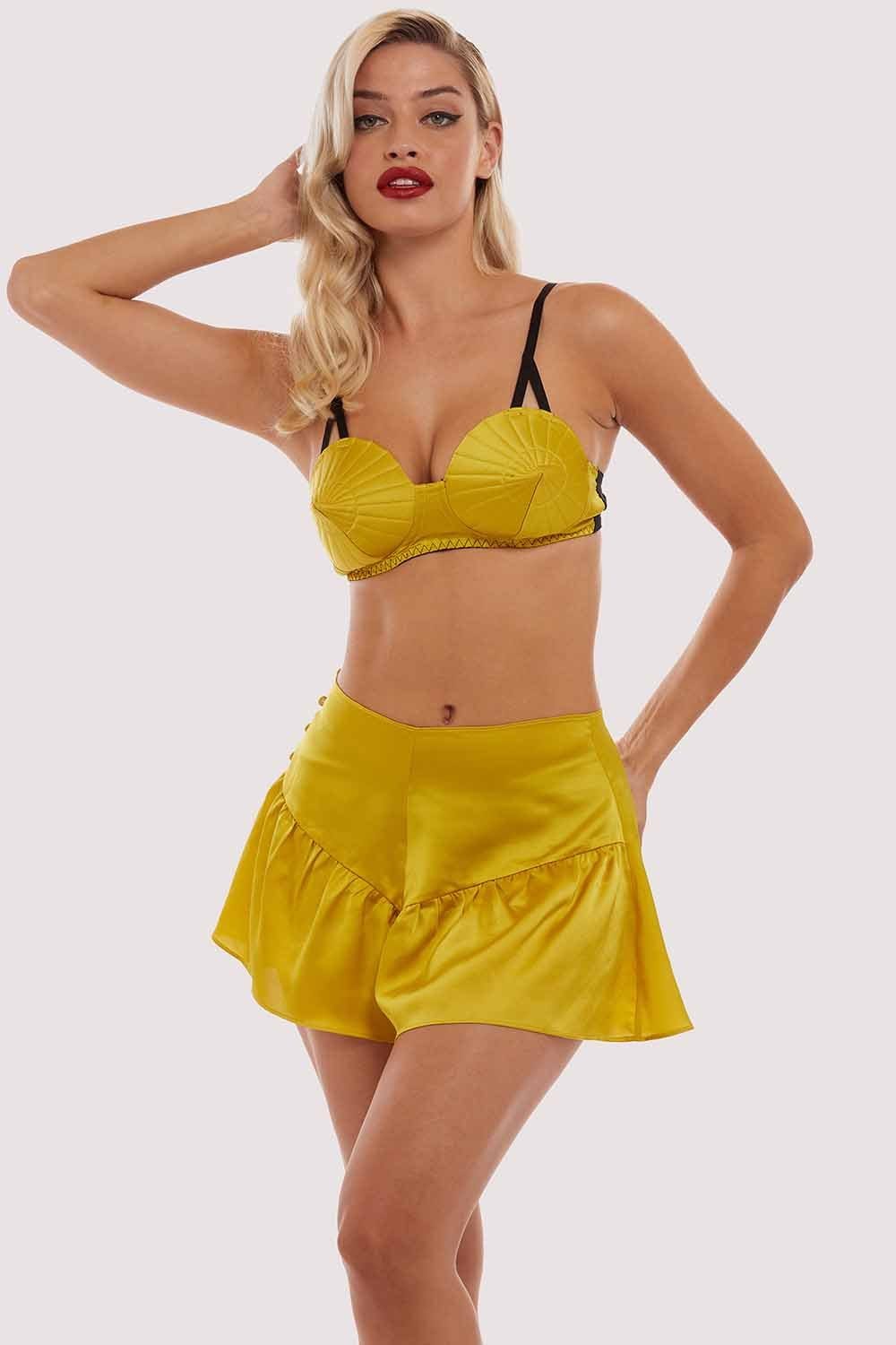 Retro Futuristic Bullet Bra Chartreuse - Image 2