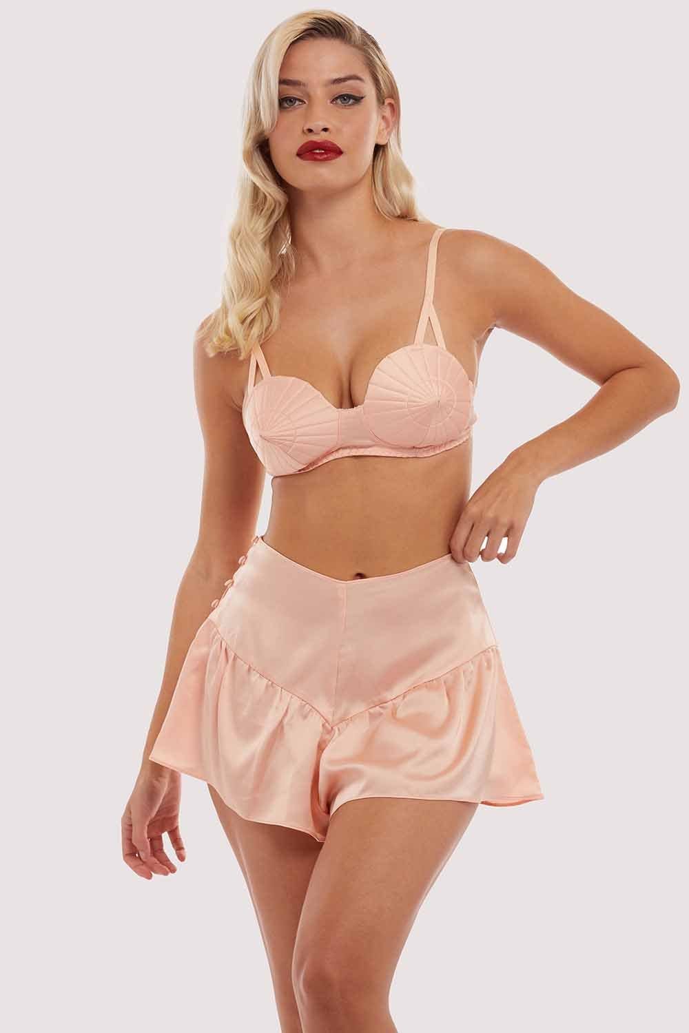 Retro Futuristic Bullet Bra Peach - Image 2