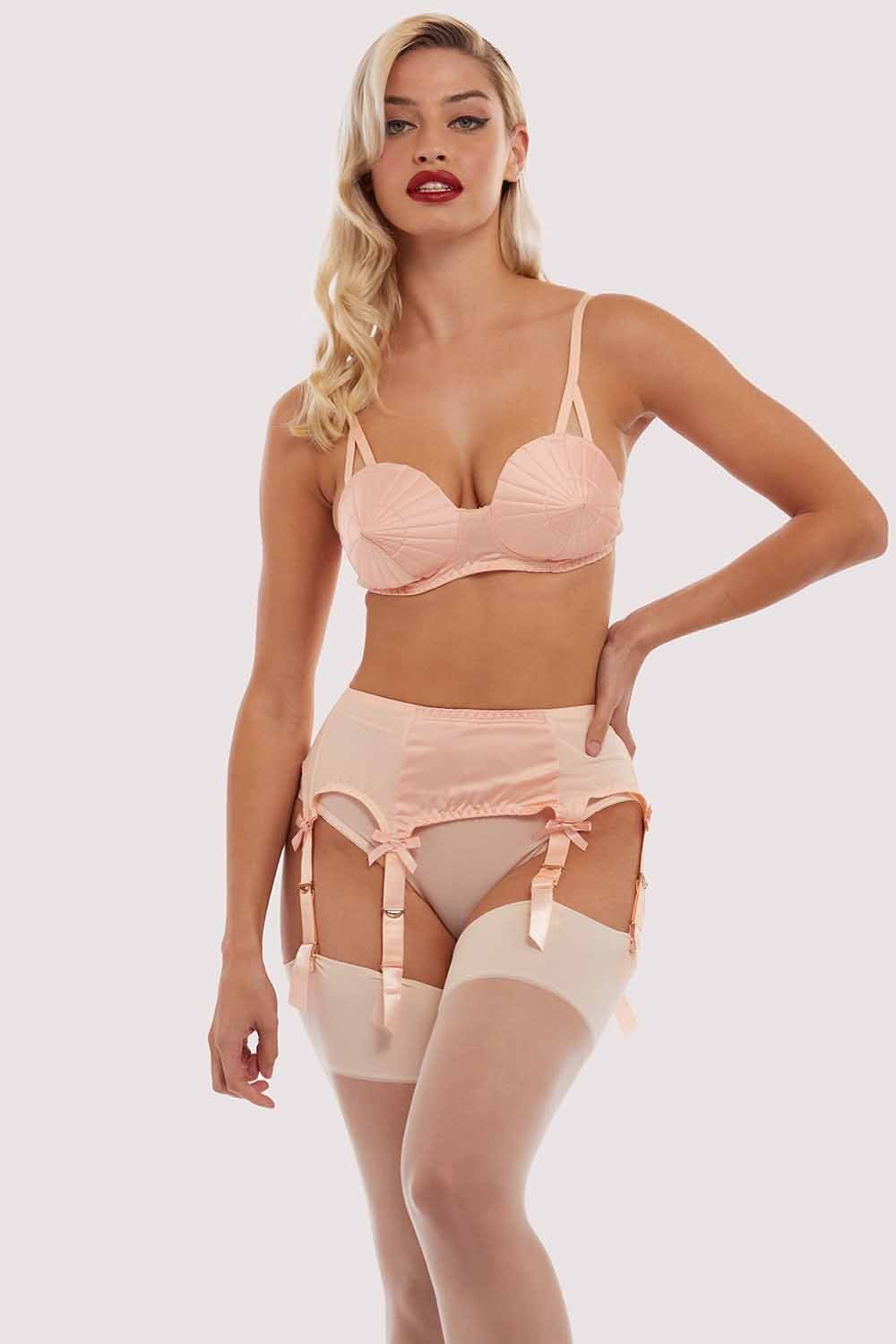 Classic Suspender Belt Peach - Image 3