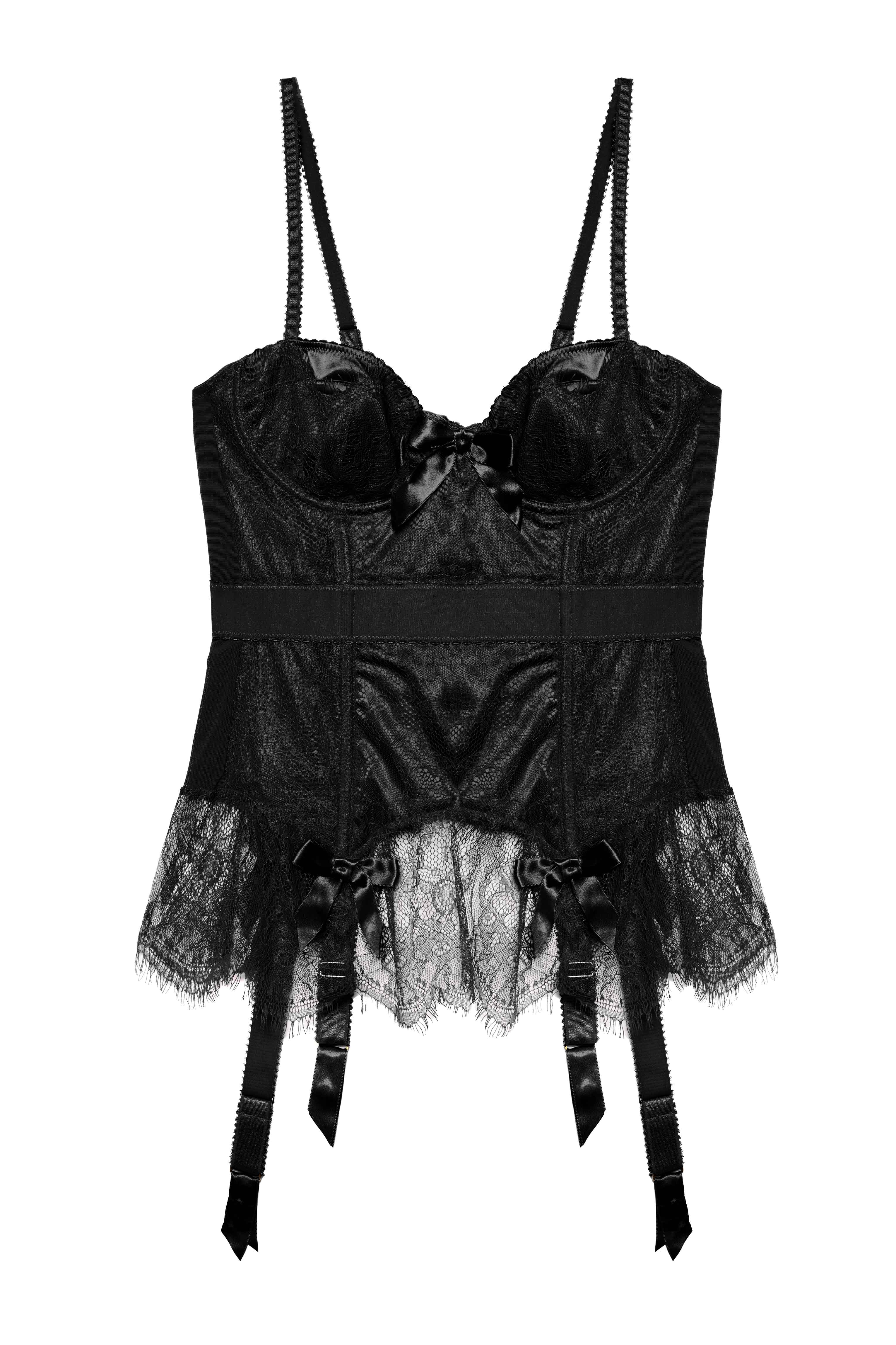 Tempest Black Lace Basque with Bows - Image 8