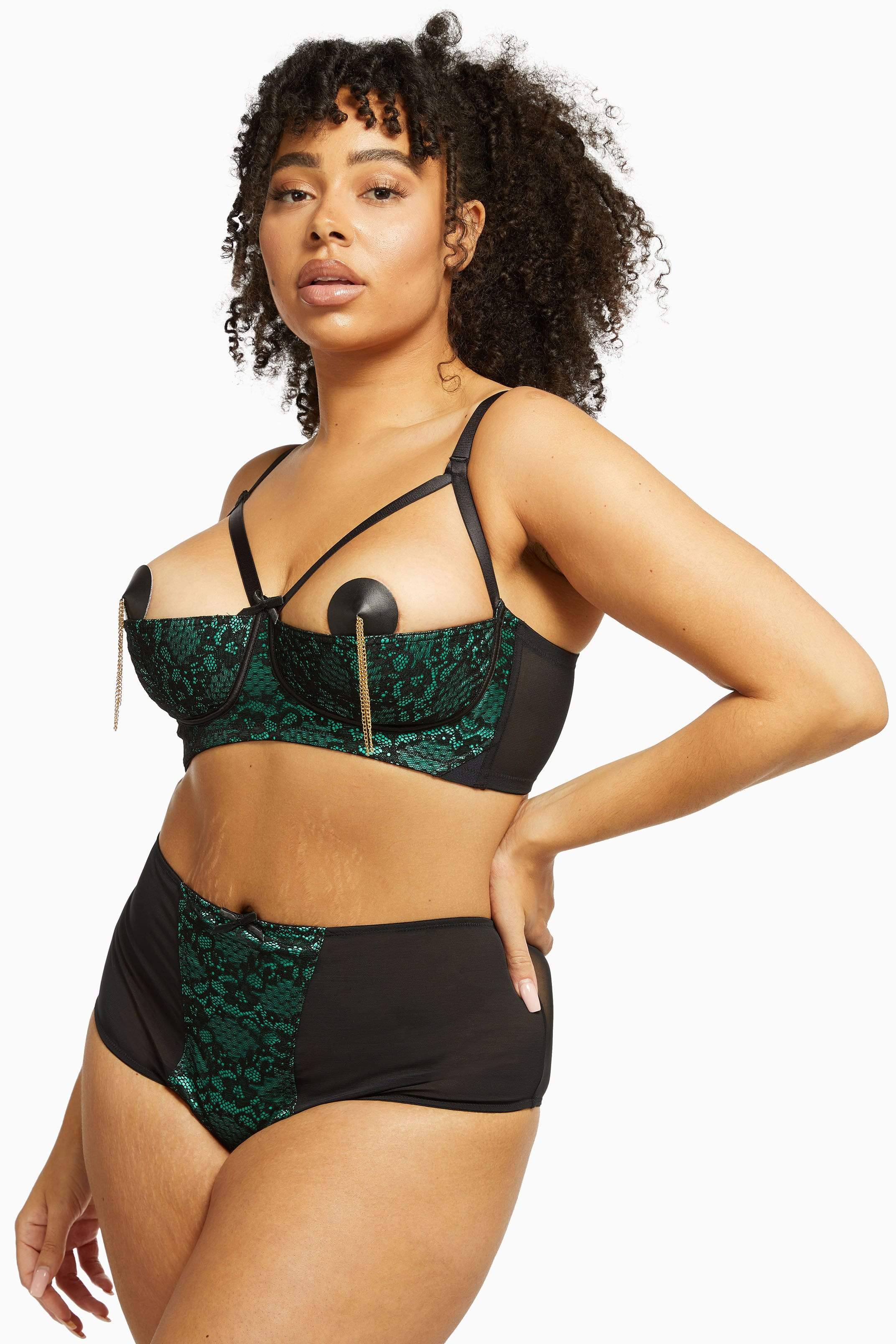 Elsie Emerald Lace High Waisted Brief - Image 7